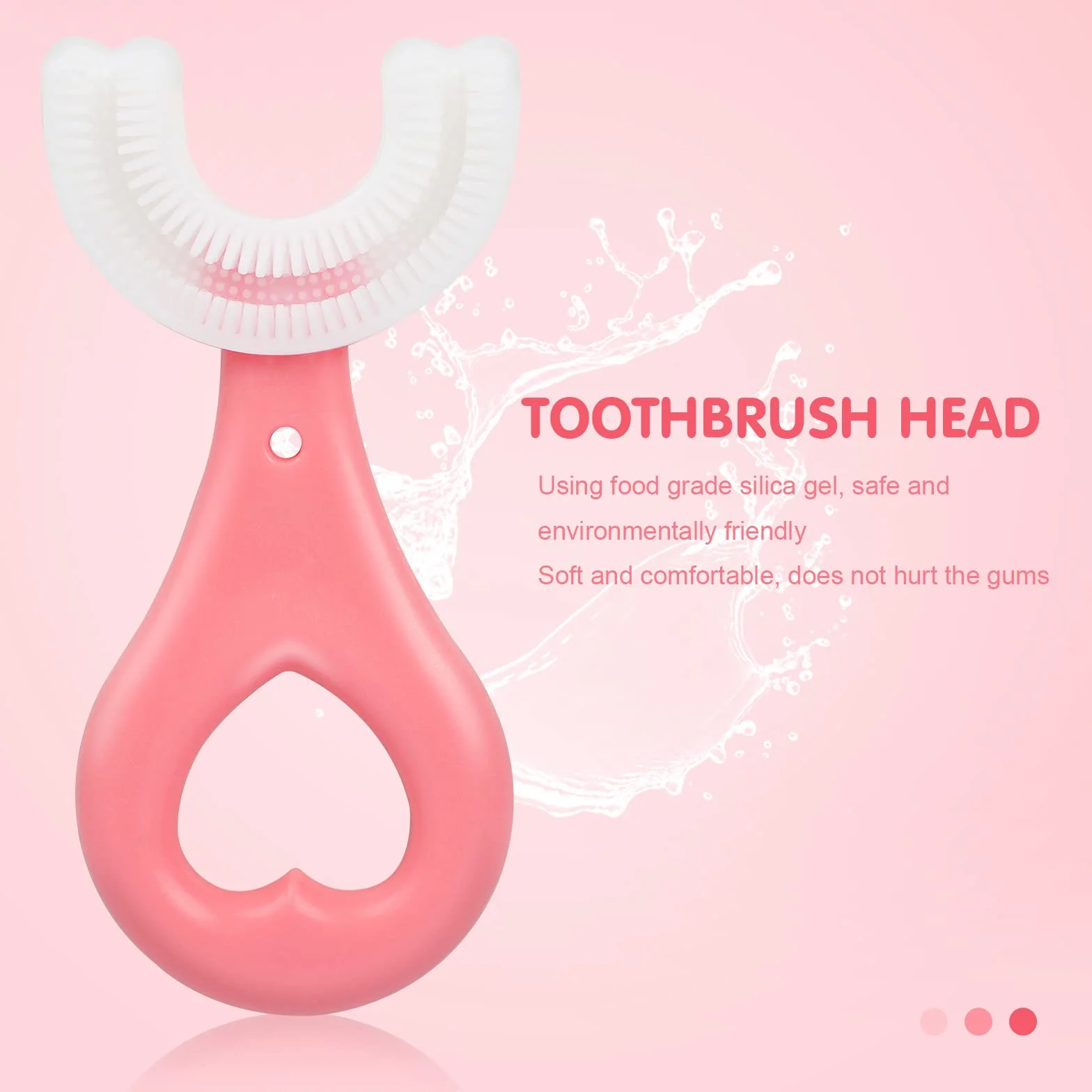 Spazzolino per Bambini a Forma di U - Testina in Silicone Morbido per Uso Alimentare, Pulizia dei Denti per l'Igiene Orale a 360°, per 2-12 Anni