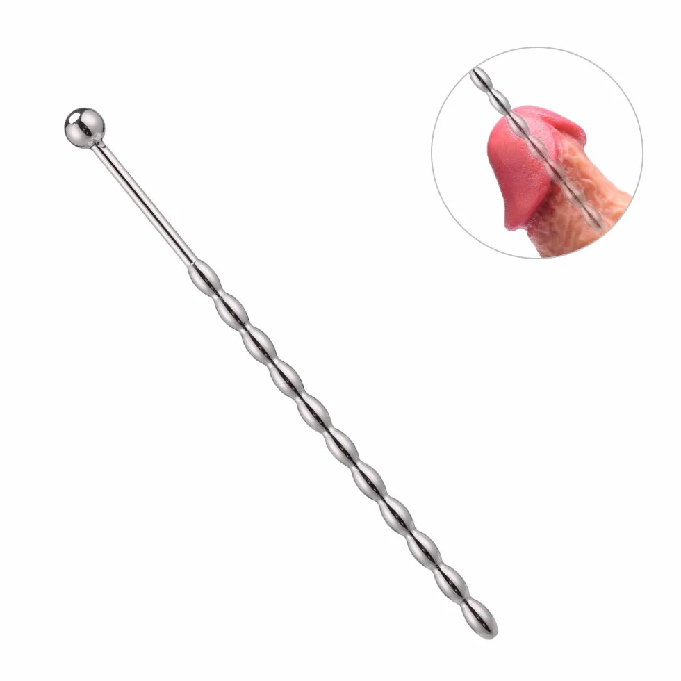 Roluck Plug uretrale in acciaio inox, perle per prostata, stimolare il pene dilatatore per uomini, masturbazione per principianti e professionisti (155 mm)