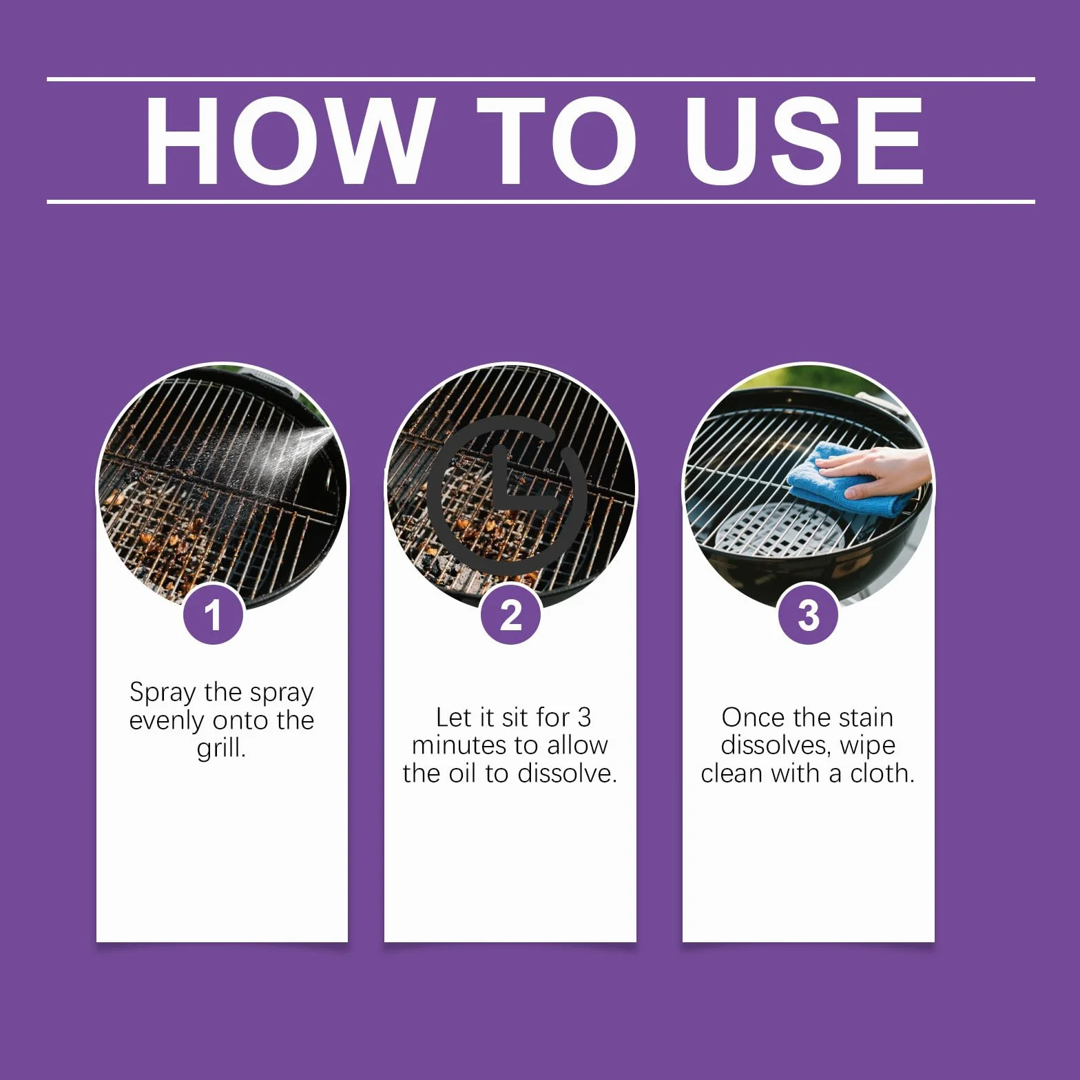 Fast-Acting Heavy-Duty Grill Degreaser Spray, 120ml BBQ Grill Cleaner for Outdoor Grills, Heavy Duty Degreaser Cleaner Spray, All Purpose Heavy Oil Cleaning Agent for Barbecue Grills (1set)
