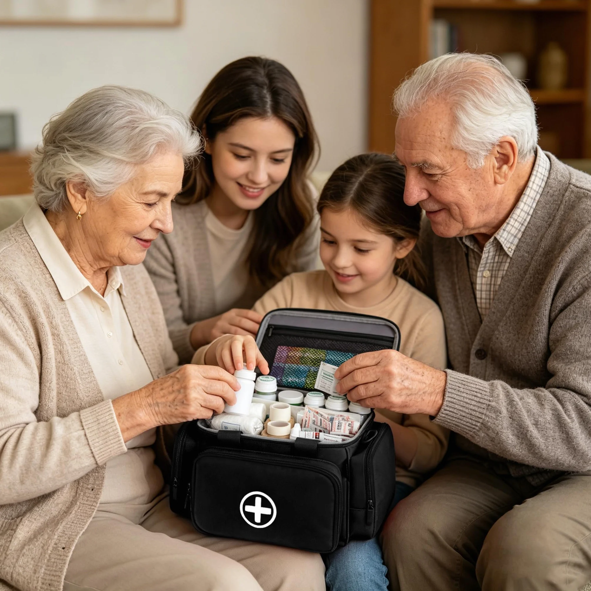 Borsa di pronto soccorso vuota professionale grande nera 27 cm