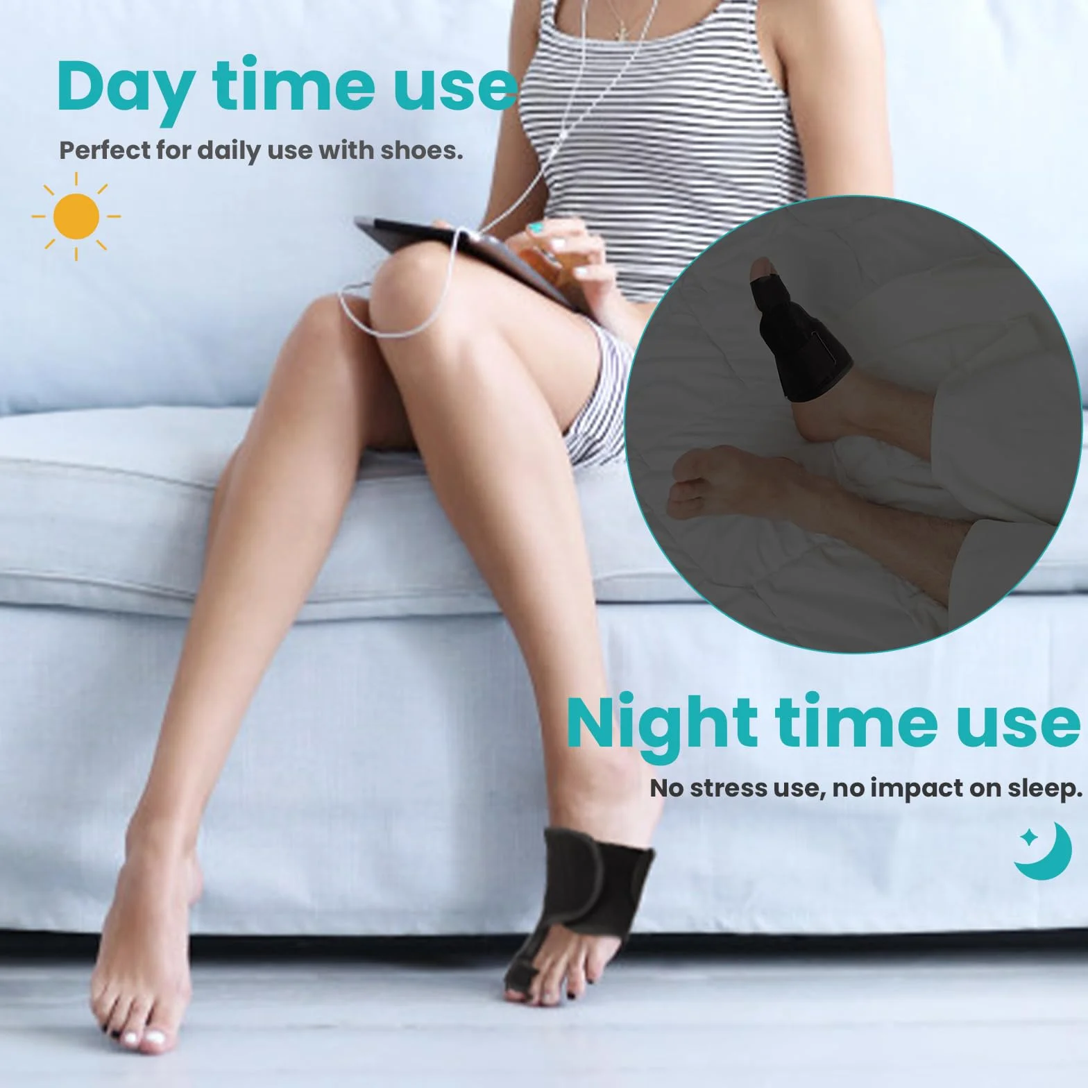 Promifun Toe Splint for Broken Toes – Big Toe Splint Support Brace for Women & Men – Bunion Corrector – 1 Pair