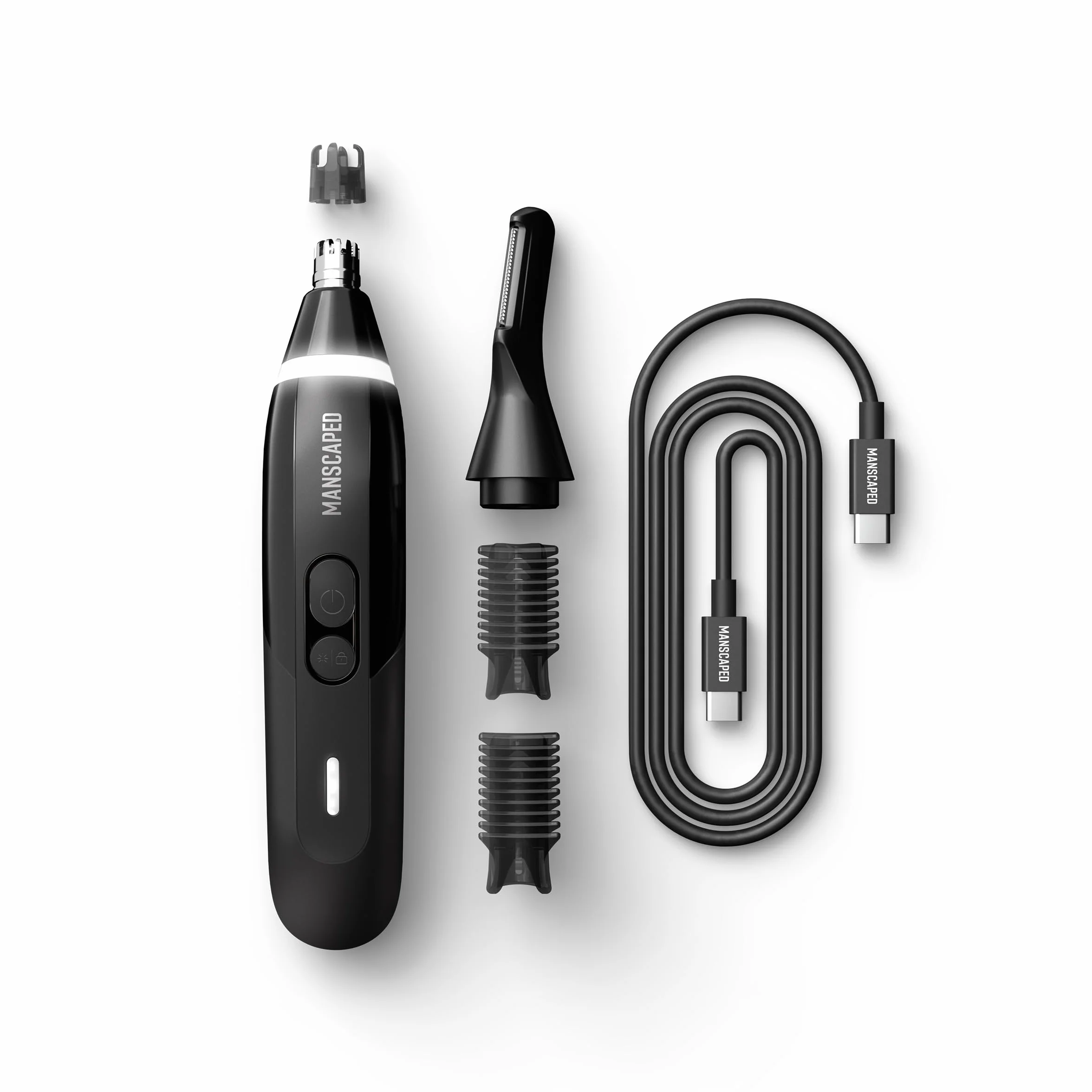 MANSCAPED® Weed Whacker® 3.0 PRO Rifinitore elettrico per naso orecchie sopracciglia Sistema a doppia testina SkinSafe® ricaricabile