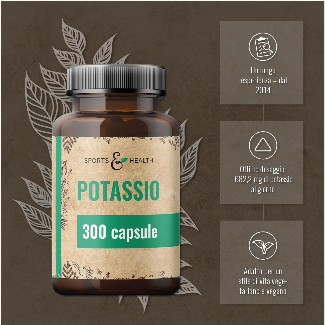 Capsule di Potassio Citrato - 300 Capsule - Vegan - 682,2mg per Dose Giornaliera - Citrato di integratore potassio integratore, Potassium Citrate, Citrato-di-potassio
