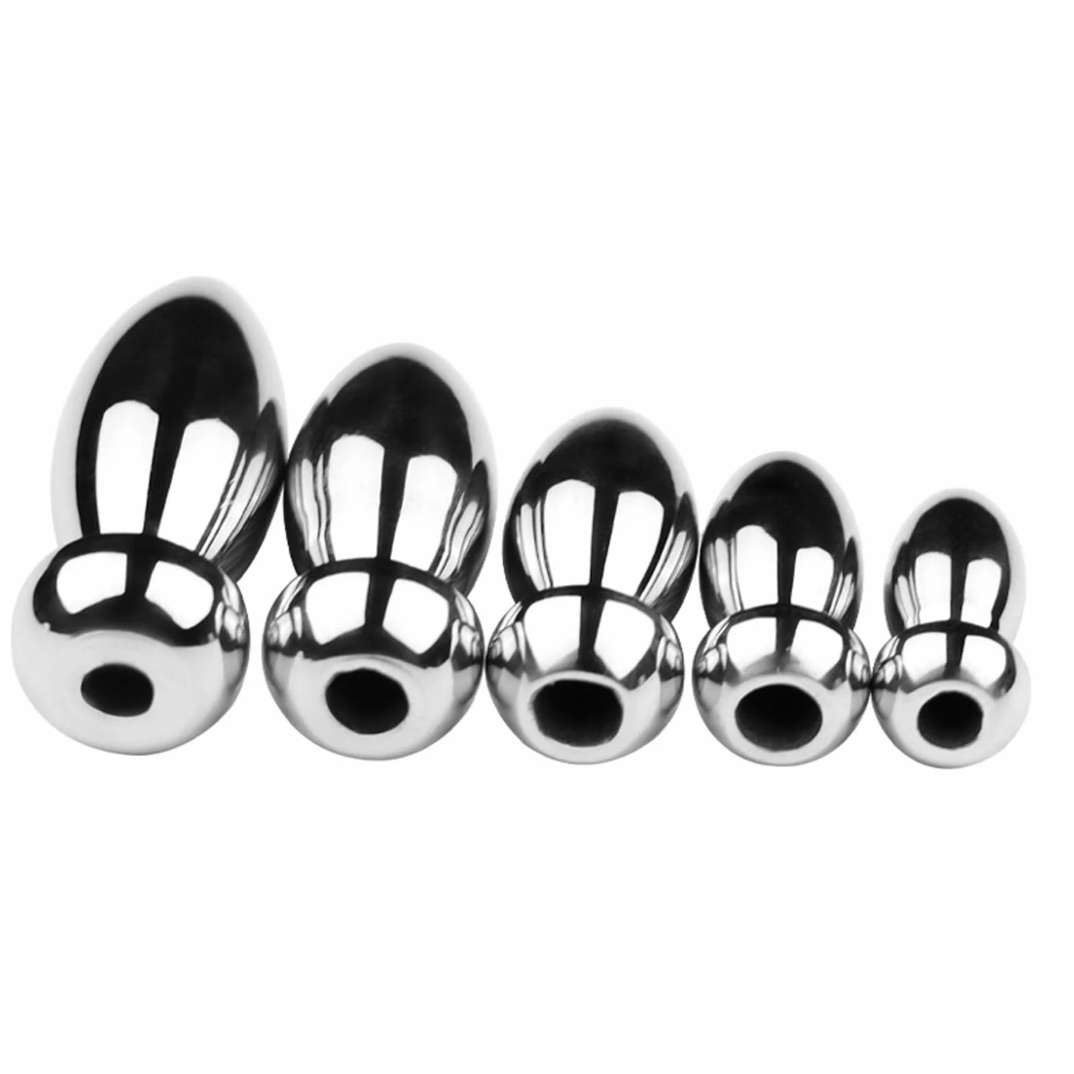 Dilatatore uretrale in acciaio inossidabile set da 5, plug per pene metallo, stimolazione prostata giocattolo sessuale erotico SM per uomini