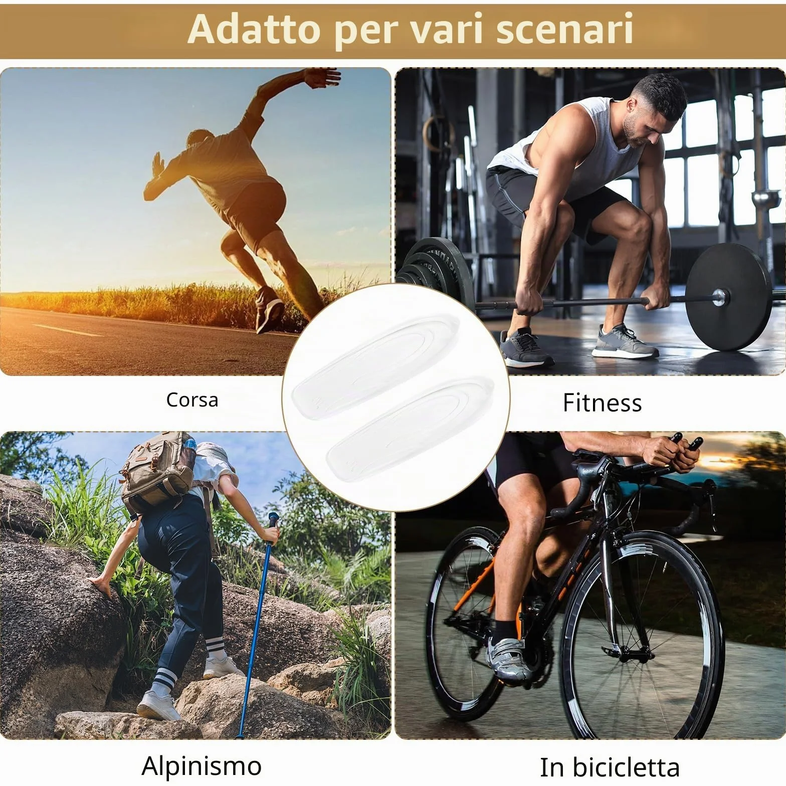 6 Pezzi Altezza Aumentando Tallone Solette, 1cm Rialzo Tallone per Scarpe, Solette Rialzate Uomo Donna, Talloniera in Gel di Silicone di Altezza Solette (1 cm)