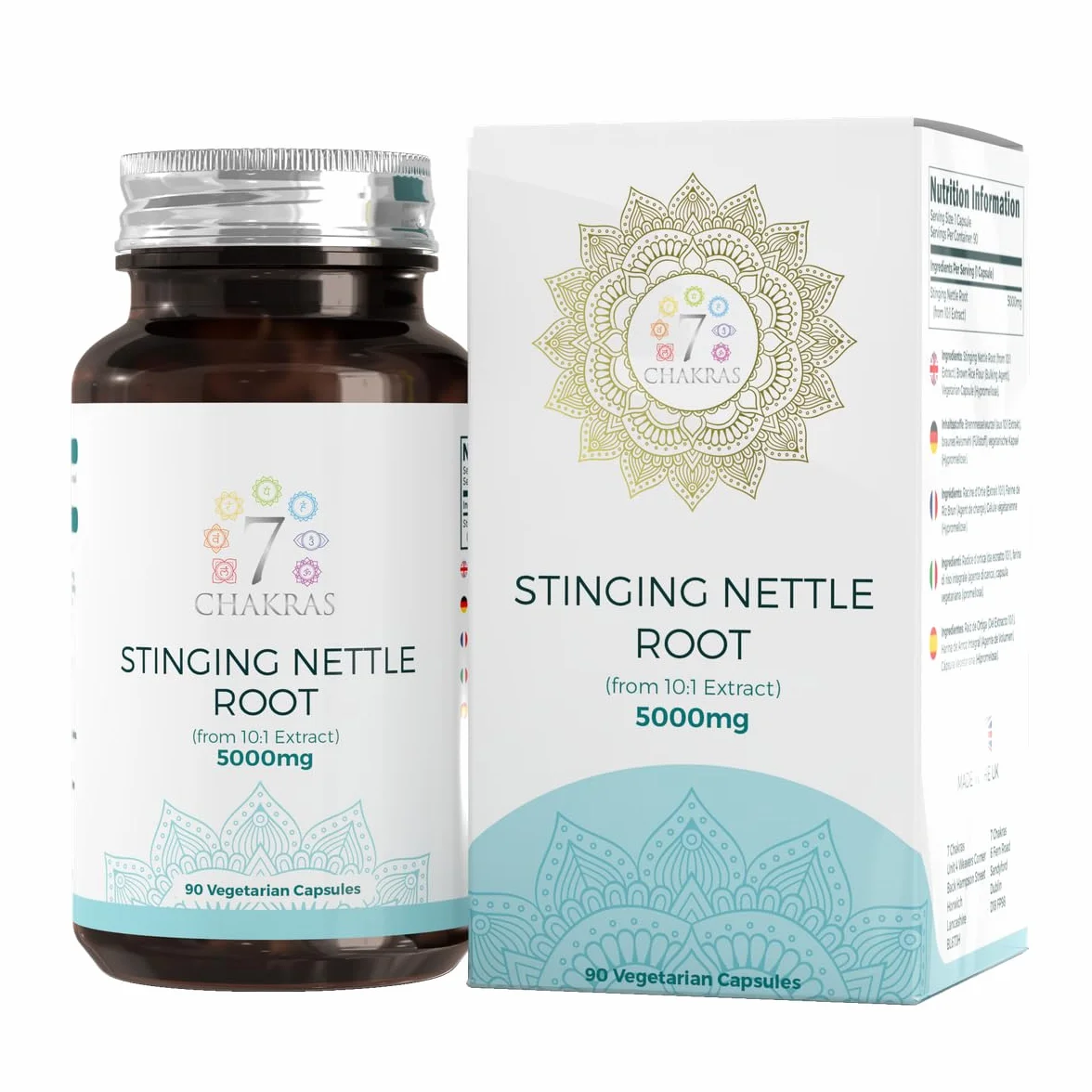 Ortica Capsule 90 Radice Di Ortica 500mg Stinging Nettle Estratto 10:1 Non OGM Senza Glutine Certificato ISO