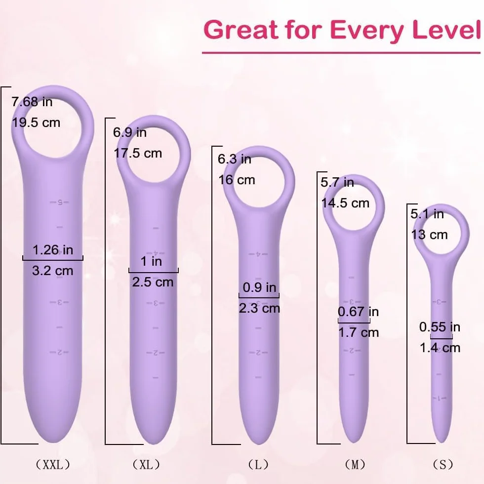 Dilatatori Silicone 5 Pezzi Dilatatore Vaginale Ano Donna Uomo Viola