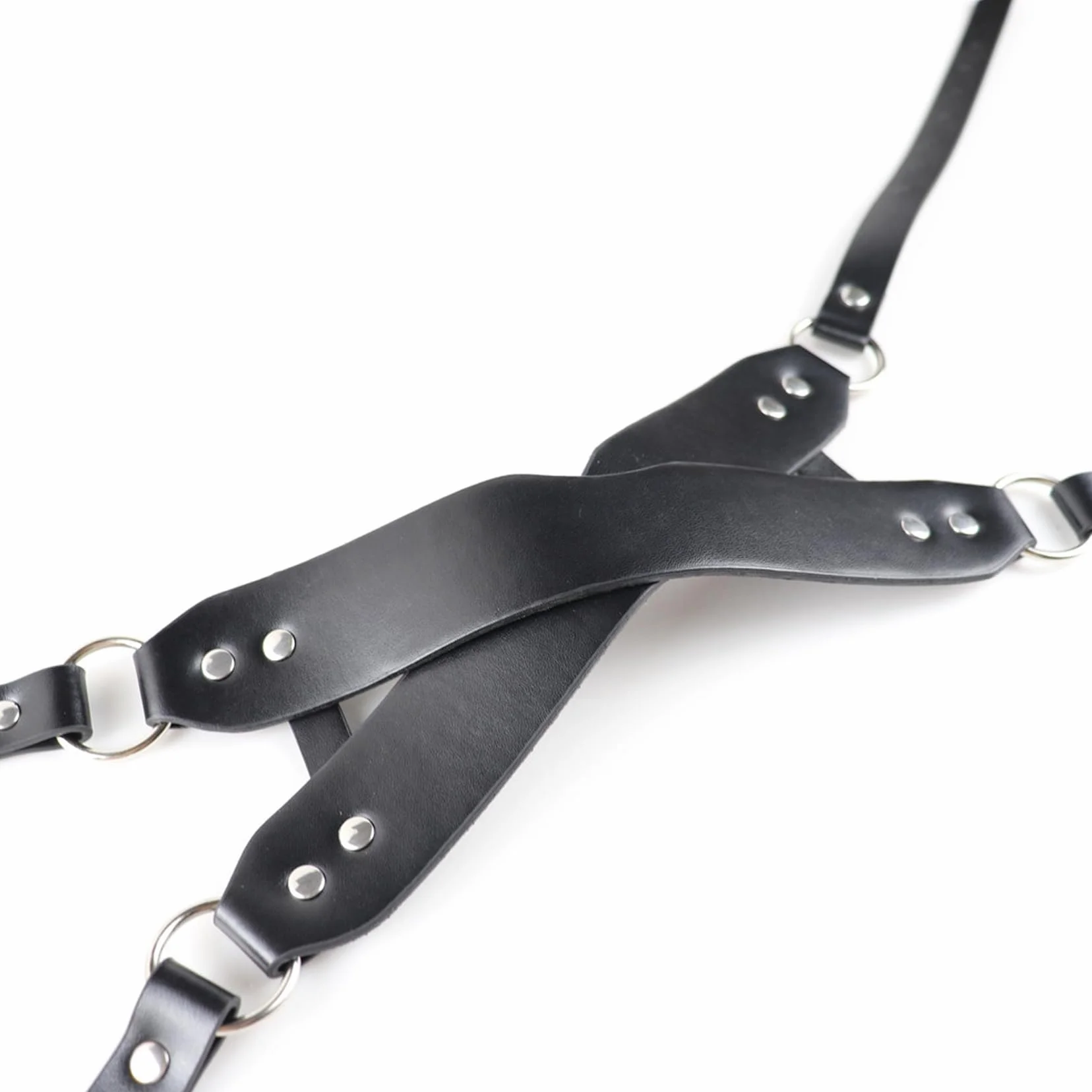 Benda BDSM Maschera per Occhi in Pelle Nero Erotico Sexy per Festa Veneziana