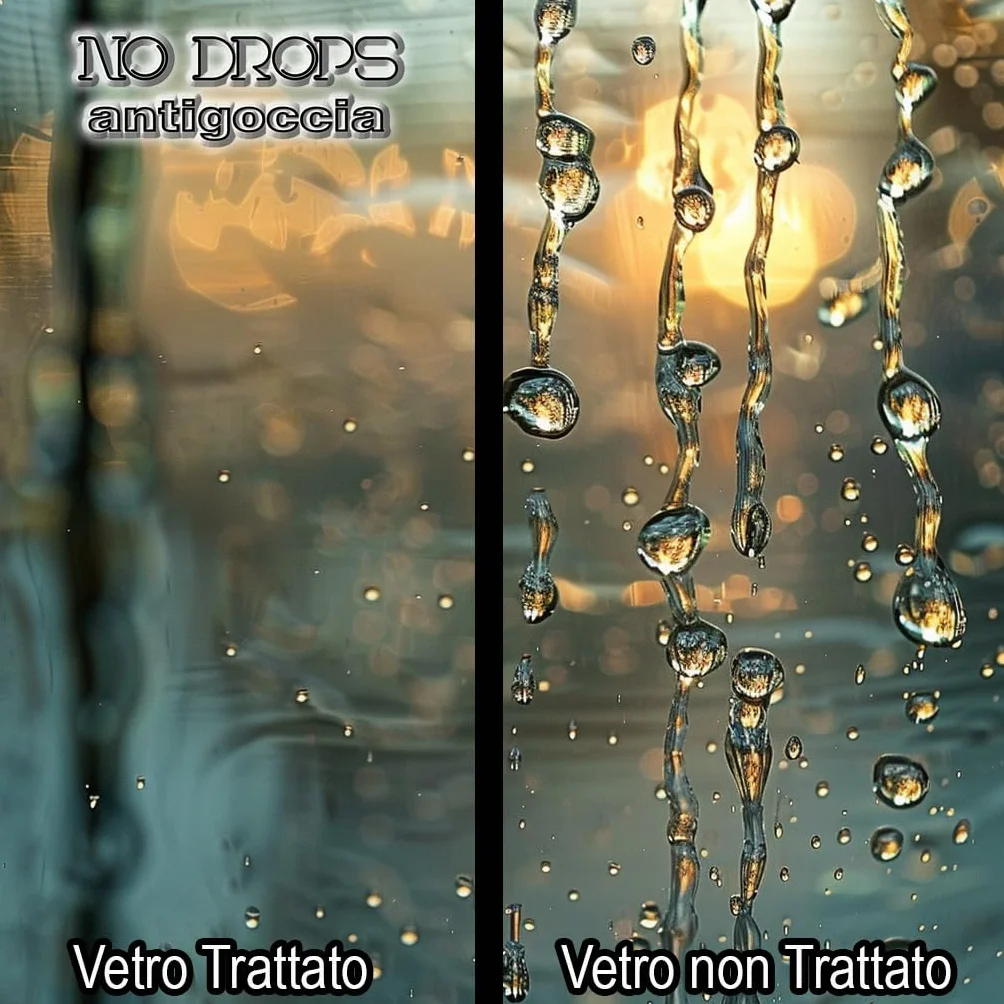 Anticalcare Vetro Doccia Idrorepellente Effetto No Drops Antigoccia Riduce Calcare e Sporco Facile da Applicare Lavanda