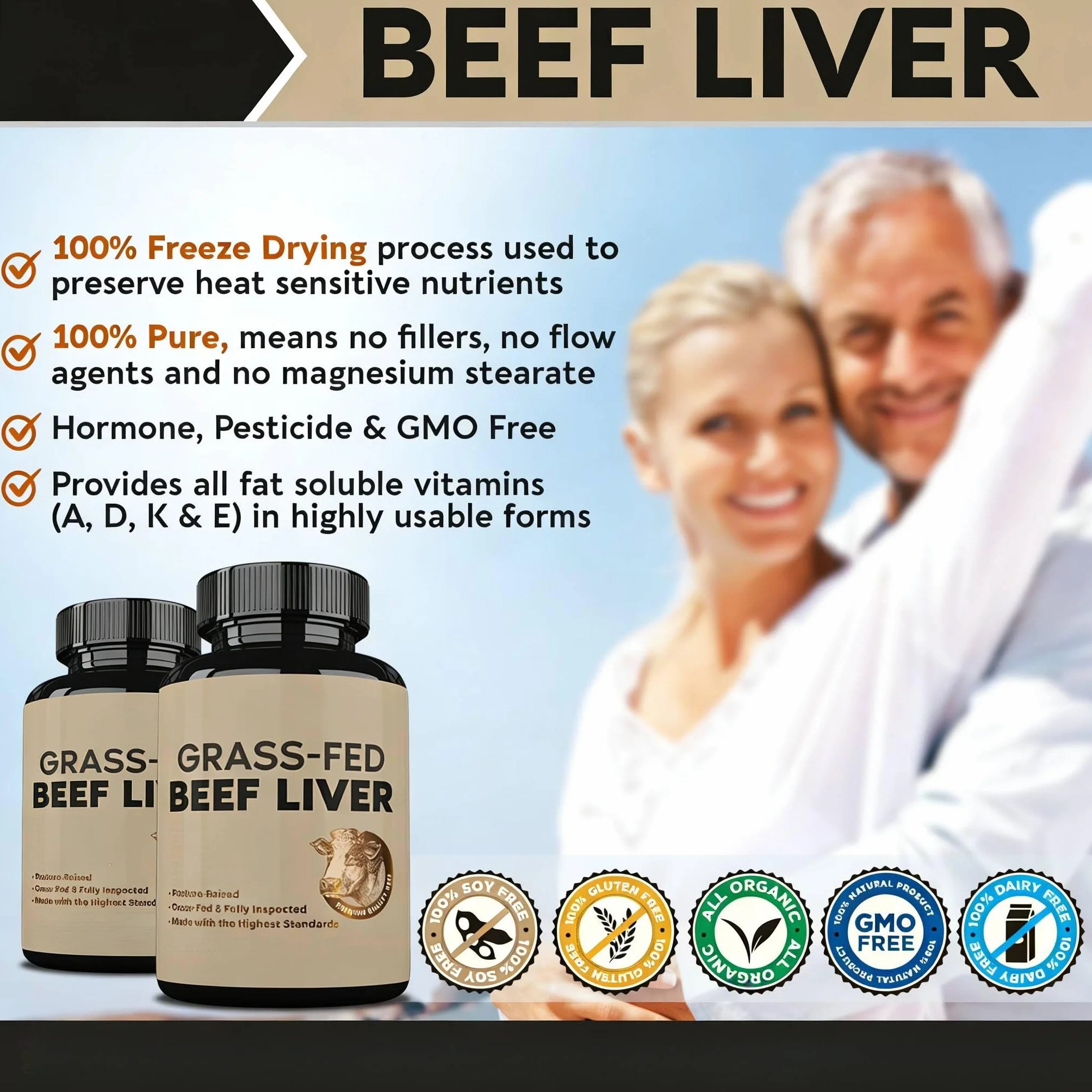Fegato di manzo allevato ad erba - Protegge occhi e pelle - Disintossica - Salute riproduttiva - Senza glutine