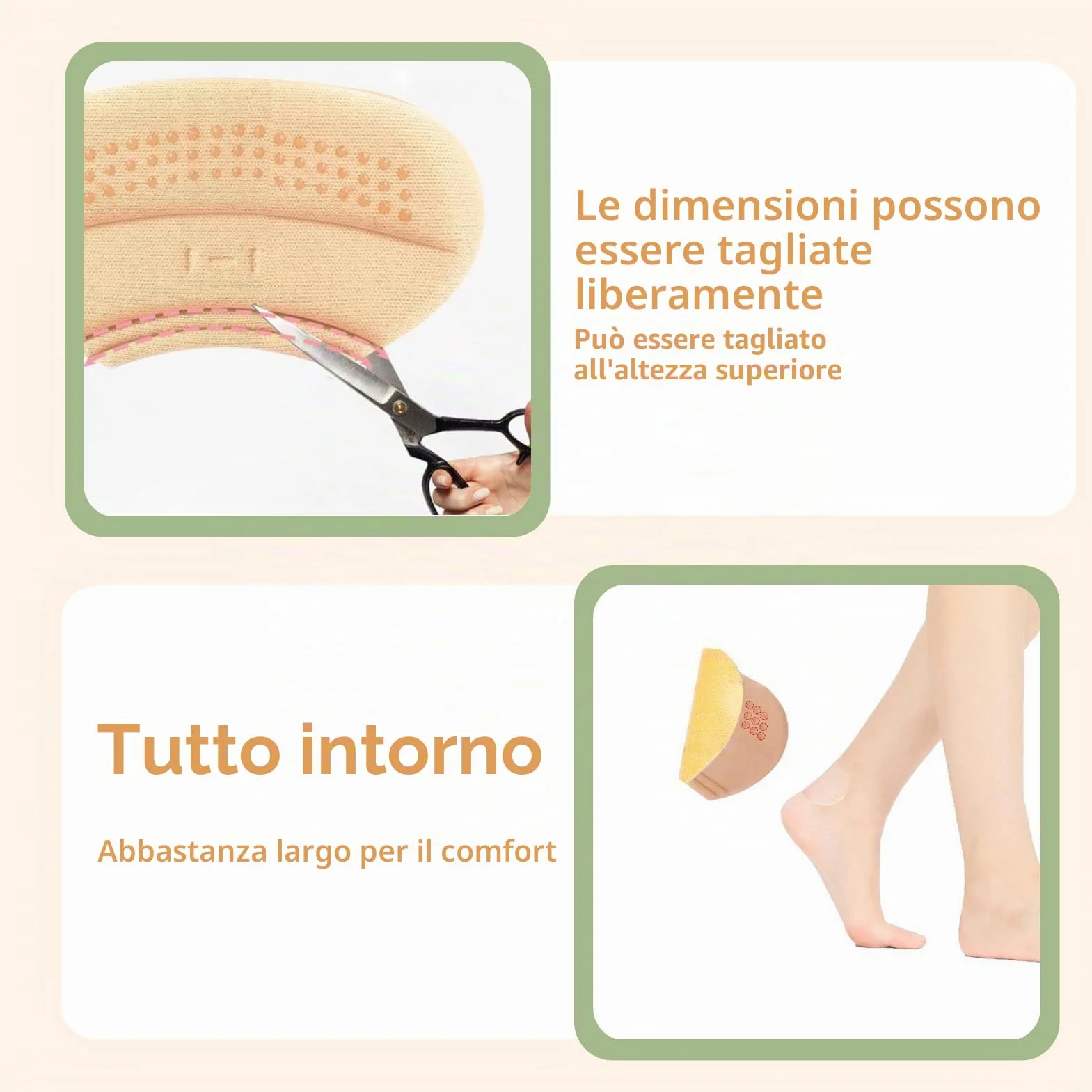 Set di 4 paia di cuscinetti per tallone, 3 mm e 6 mm autoadesivi, protezione per tallone per scarpe, inserti per scarpe troppo grandi, cuscinetti per tallone contro vesciche e sfregamento
