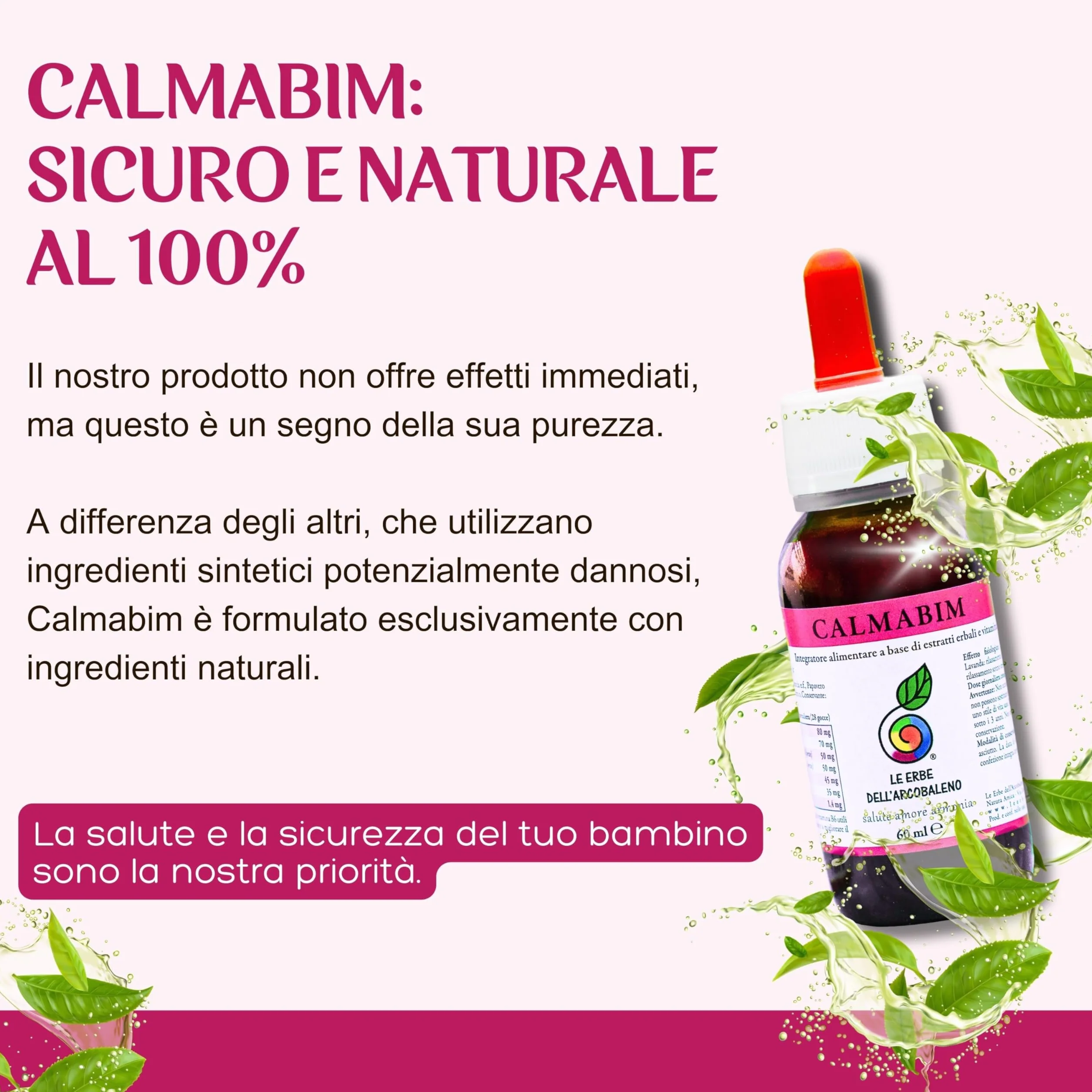 CalmaBim Gocce Per Dormire Bambini 60 ml - Passiflora Camomilla Vitamina B6 Rilassamento Naturale