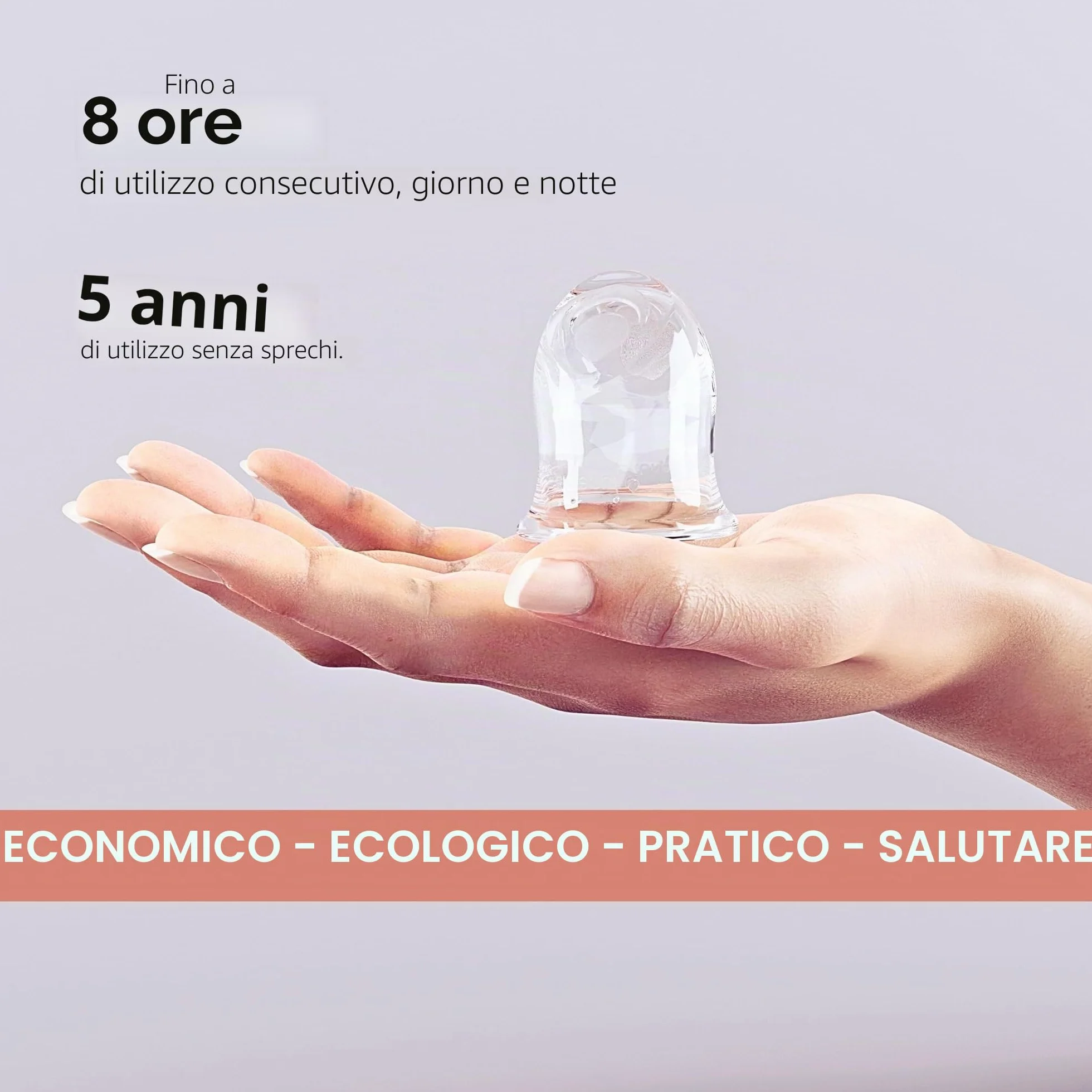 La Cup Luneale - coppetta mestruale - design ergonomico esclusivo creato con ostetriche - fabbricazione francese - 100% silicone medico al platino (M - Flusso medio/abbondante)