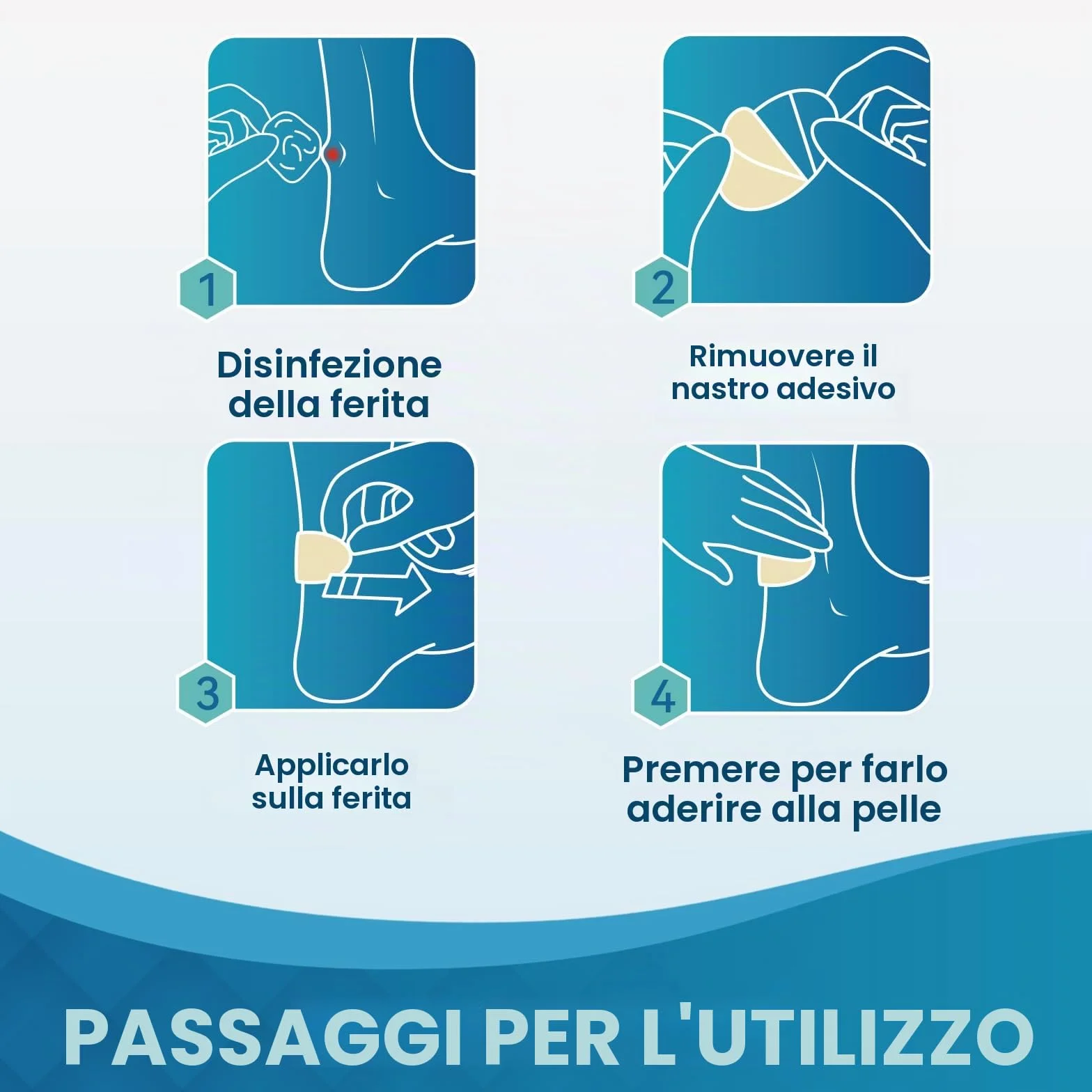 Bende idrocolloidali per vesciche piedi, 21 pezzi, adesive resistenti all'acqua per tallone e dita