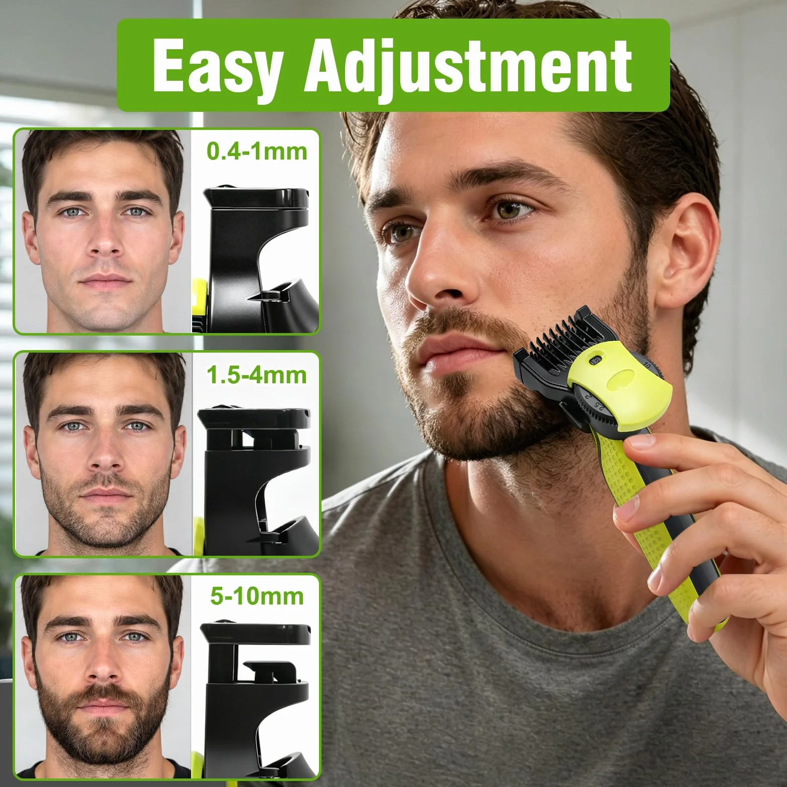 Philips Oneblade Testina di Ricambio con Pettine Regolabile 14 Lunghezze 0,4-10 mm per Rasoio Barba e Corpo