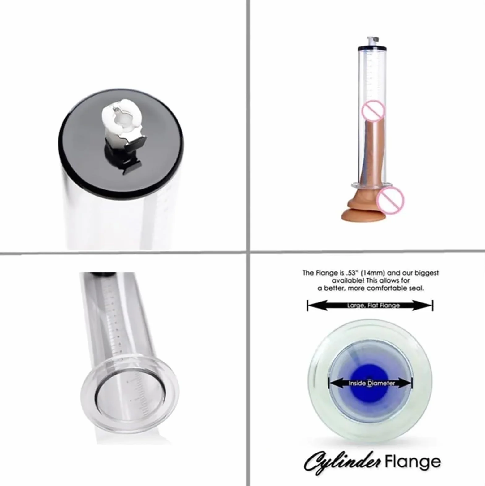 Pompa for pene con manometro a vuoto, manico rosso, pompa manuale for pene uomo, ingrandimento, ingrandimento del con 12 misure for uomo(9 * 1.75in/23 * 4.4cm)