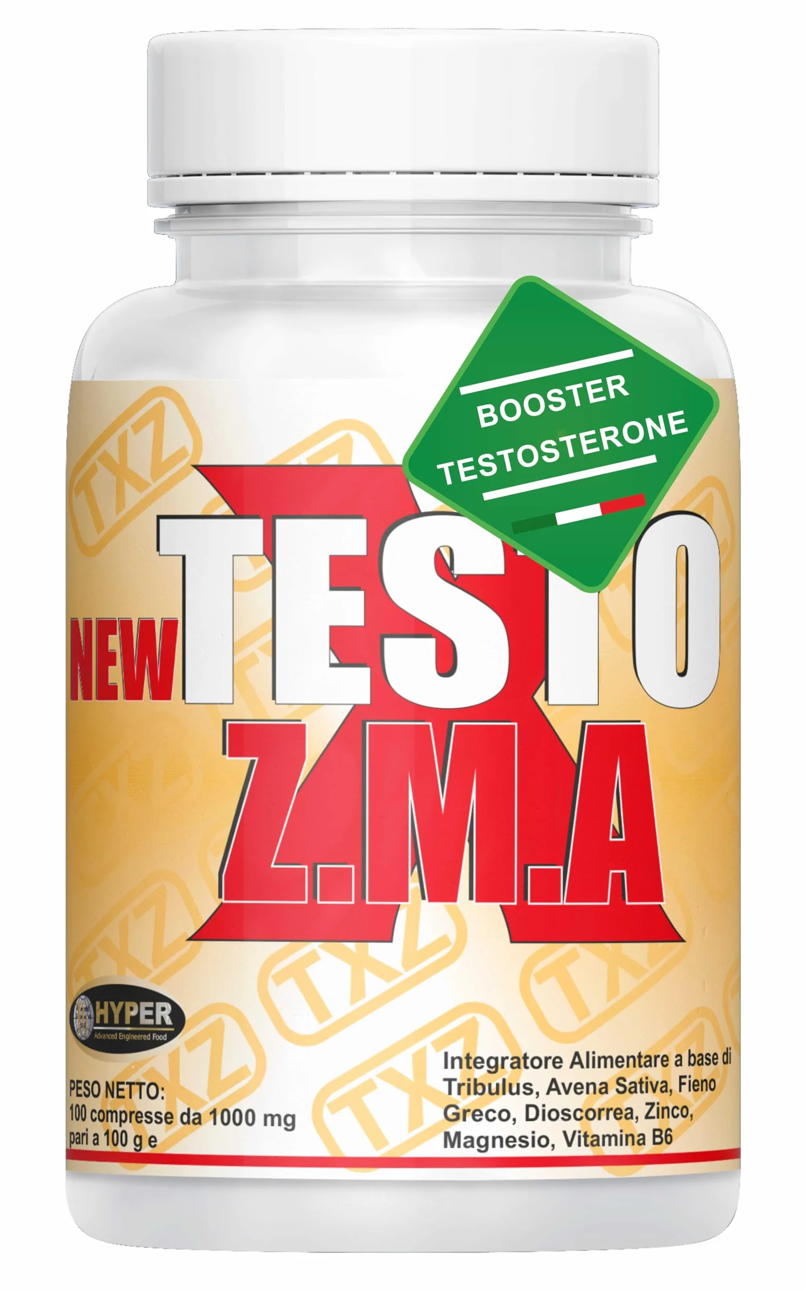 Testo X ZMA - Integratore per Uomini con Tribulus, Fieno Greco, Zinco, Magnesio e Vitamina B6 - Supporto Testosterone, Recupero Muscolare, Energia - Perdita del Desiderio Sessuale, Stanchezza
