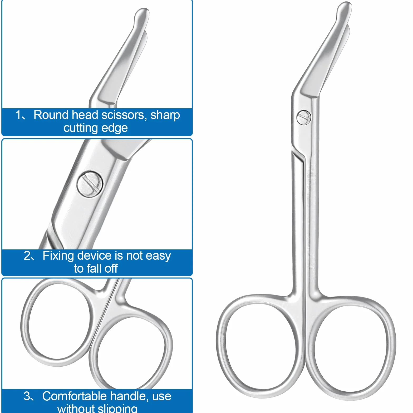 Forbici per stomia in acciaio inox curve 11,1 x 5,1 cm argento