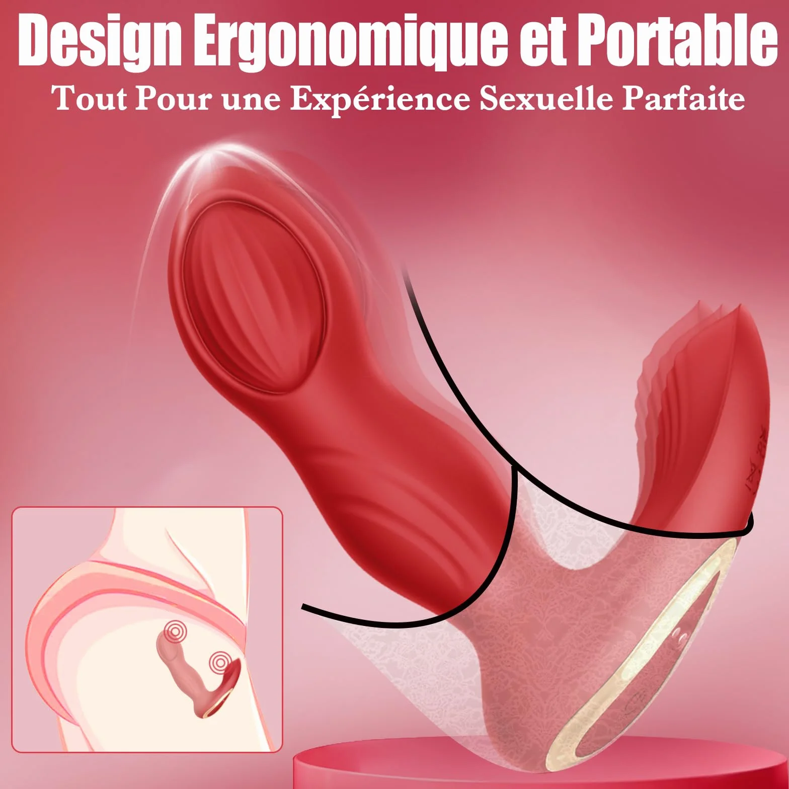 Vibratoreper Donna Uomo Professionale Sexytoysys Plug Anale-Dilatatore Donna Uomo Sex Toys Sessuali Vibratore per Uomini APP Dildo Anale 9*9 Modalità Vibratori Stimolatore Clitoride Femminile(Rosso)