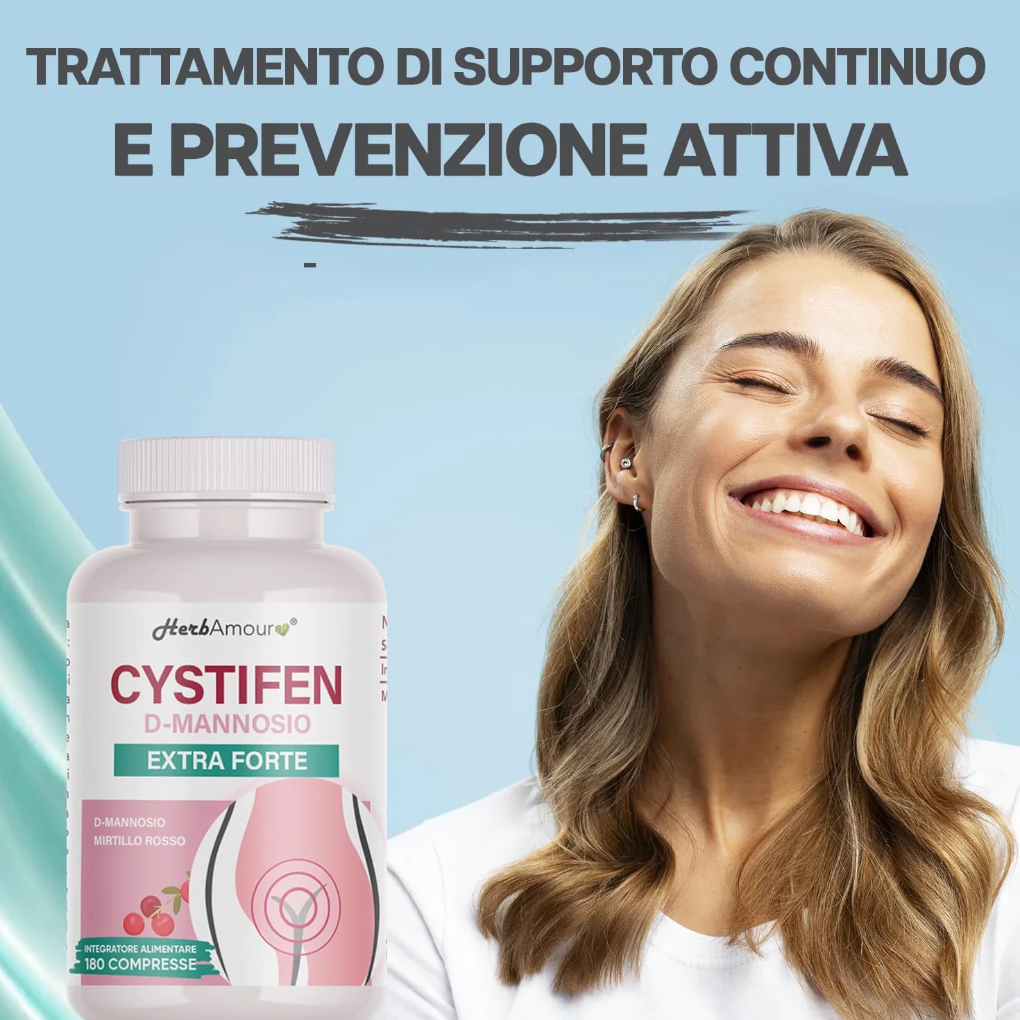 D-Mannosio 500 mg 180 Compresse Alto Dosaggio Integratore Mirtillo Rosso 40 mg Senza Glutine
