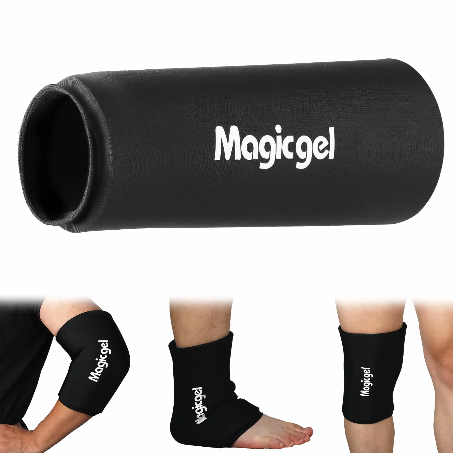 Magic Gel Fascia Ghiaccio per Ginocchio & Gomito – Taglia Media, 1 Pezzo – Terapia Compressiva Caldo/Freddo Riutilizzabile per Dolori Articolari, Infiammazioni e Recupero Vestibilità Sicura per Adulti