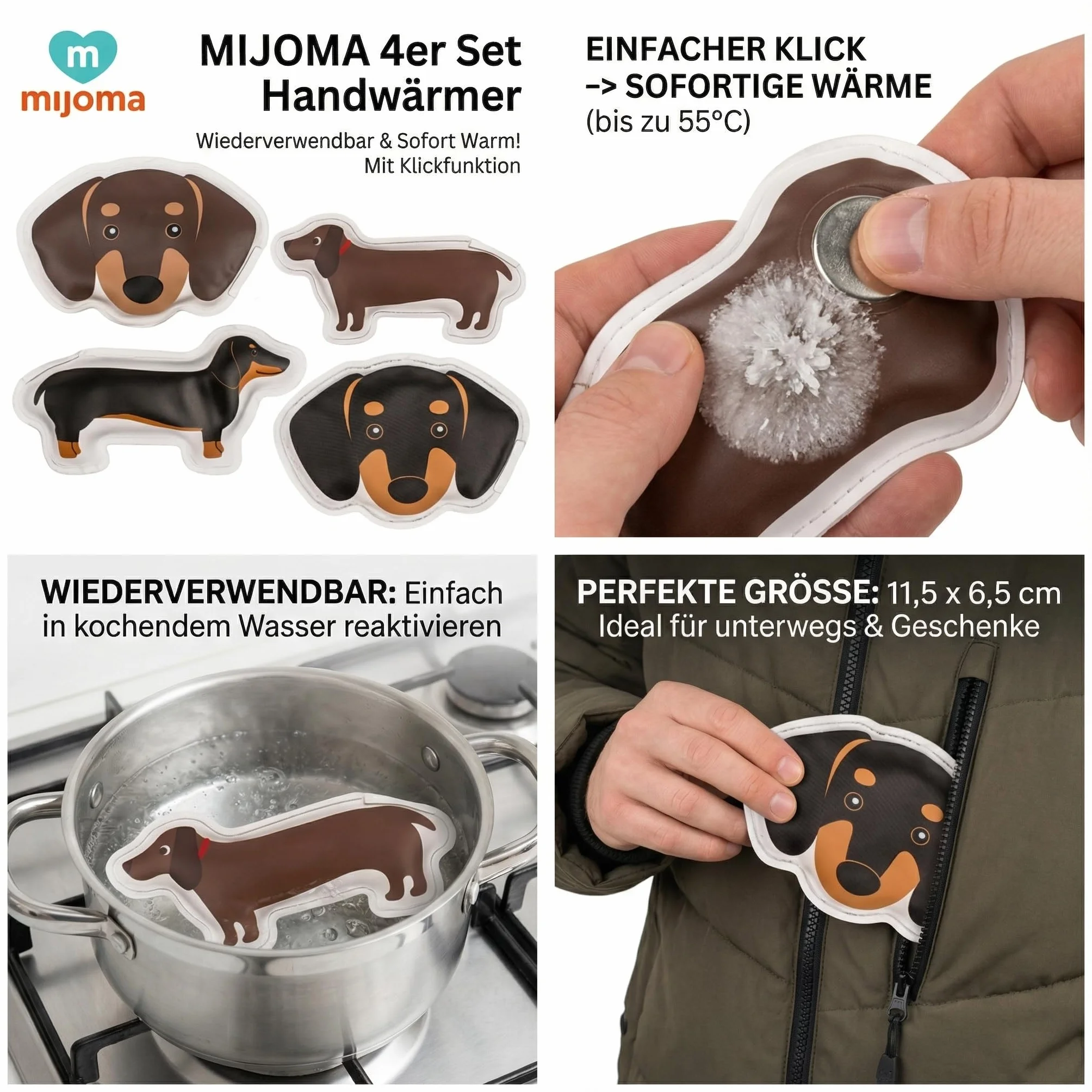 MIJOMA Mijoma Reusable Hand Warmer - Scaldamani Riutilizzabile Unisex Adulto