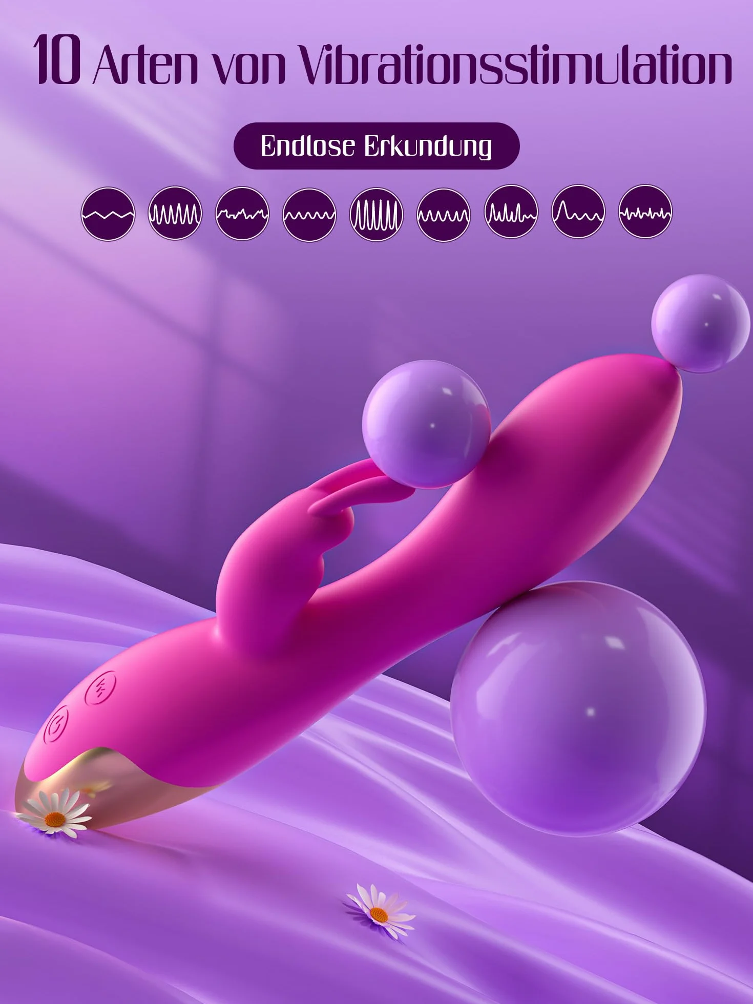 HIVEFUN Giocattoli Sessuali per Donne Vibratore per Coniglio Solo, Donna Dildo Vibratori Erotici Clitoride anale E Stimolazione Del Punto G Giocattoli, 10 Vibrazioni per Donne Vibratori per Coppie