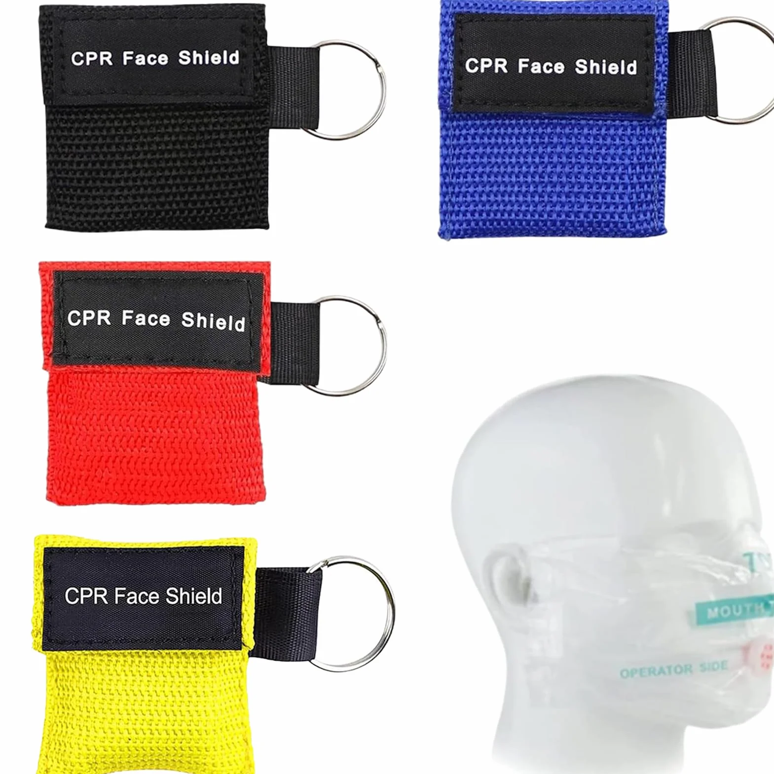 Maschera di primo soccorso CPR Face Shield, maschera respirazione, protezione bocca a bocca, salvataggio emergenza