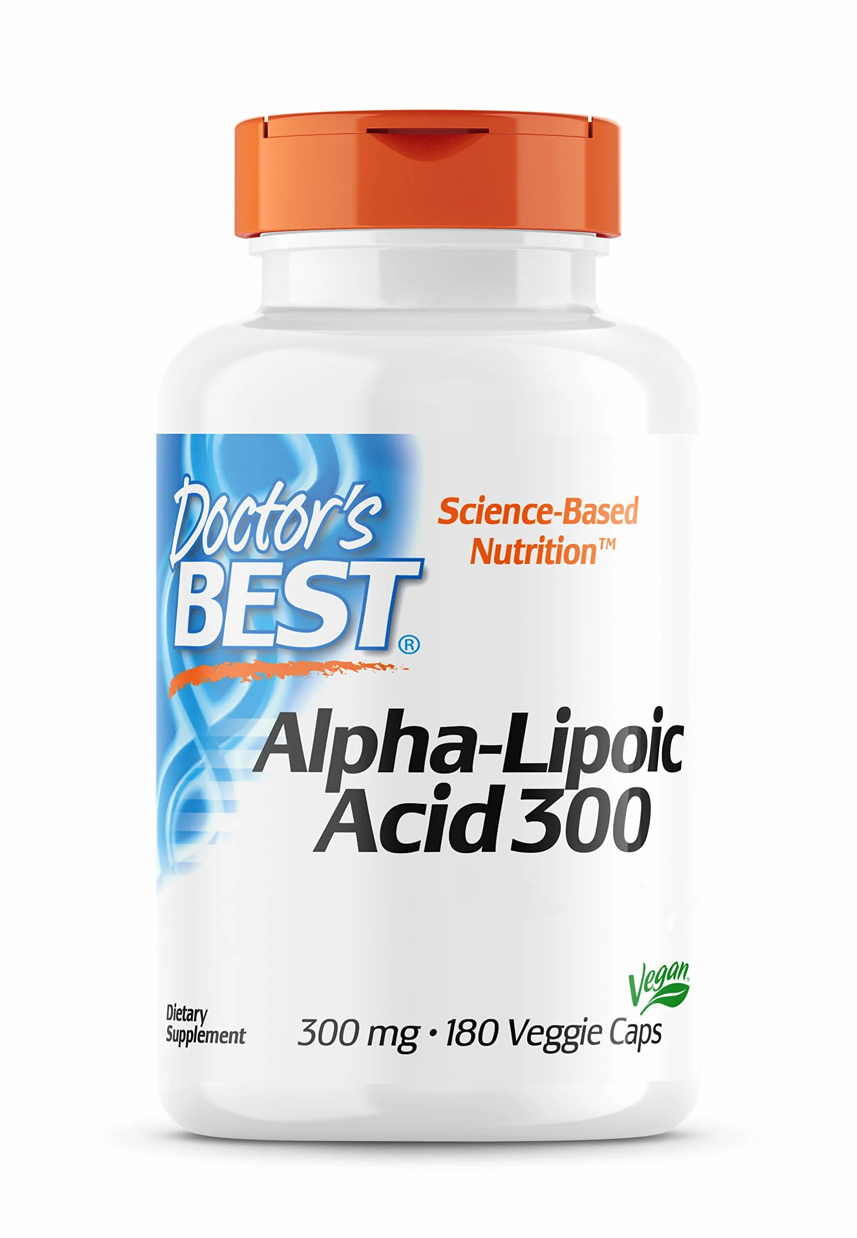 Doctor's Best Alpha-Lipoic Acid 300mg 180 Capsules Vegane Non GMO Gluten Free Soy Free
