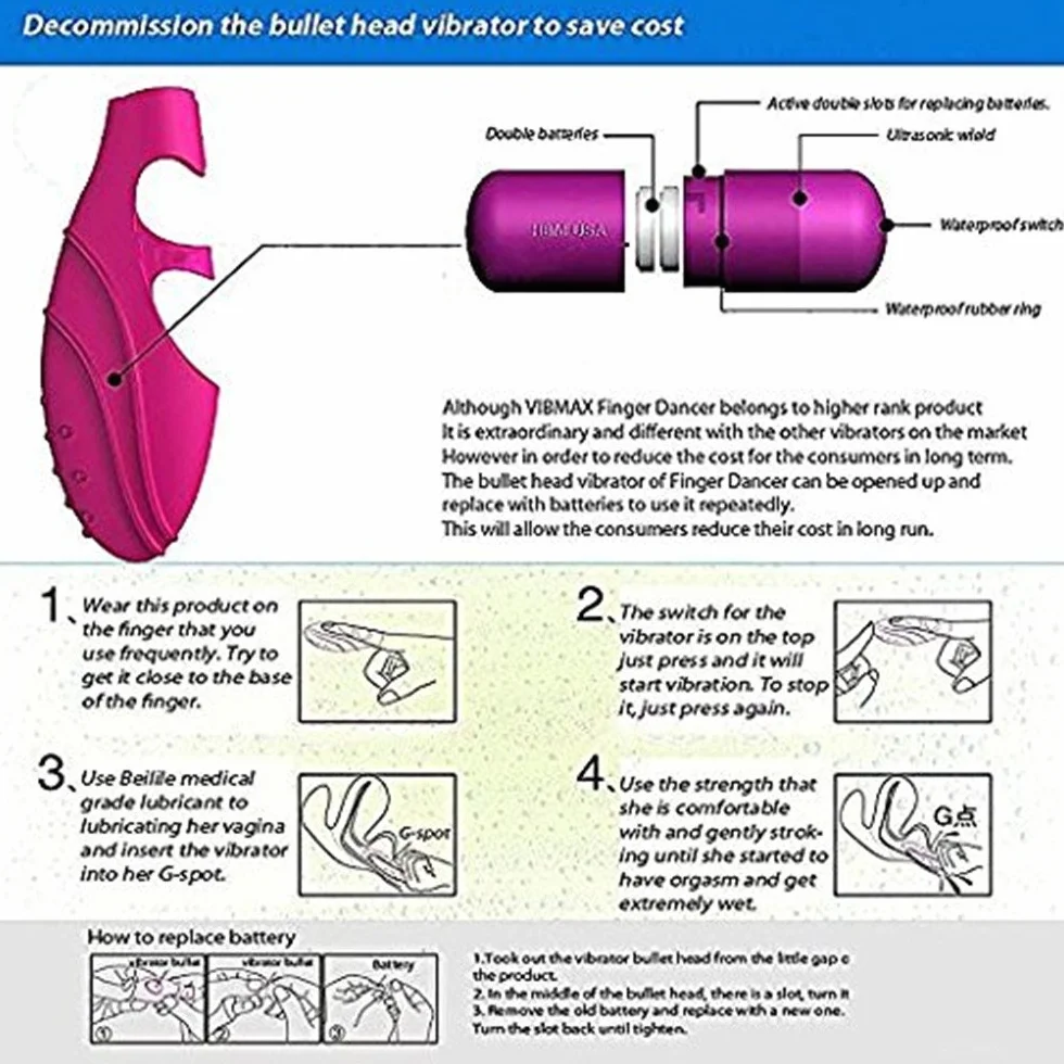 Mini Flírṭíṇg Víbrátíón Sport Attrezzatura sportiva Protezione per le dita Víbrátór (Rosa)