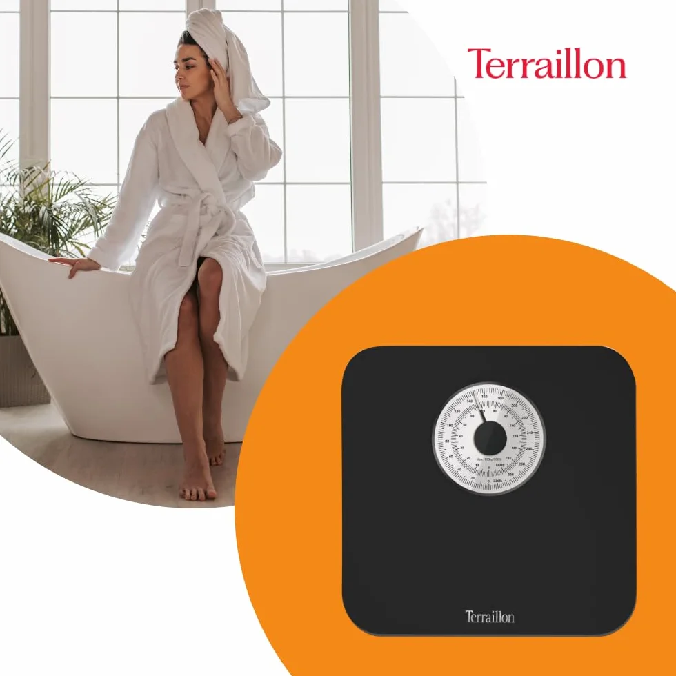Terraillon - Bilancia pesapersone meccanica - Grande quadrante - Capacità 150 Kg - Modello "Nautic Nero"