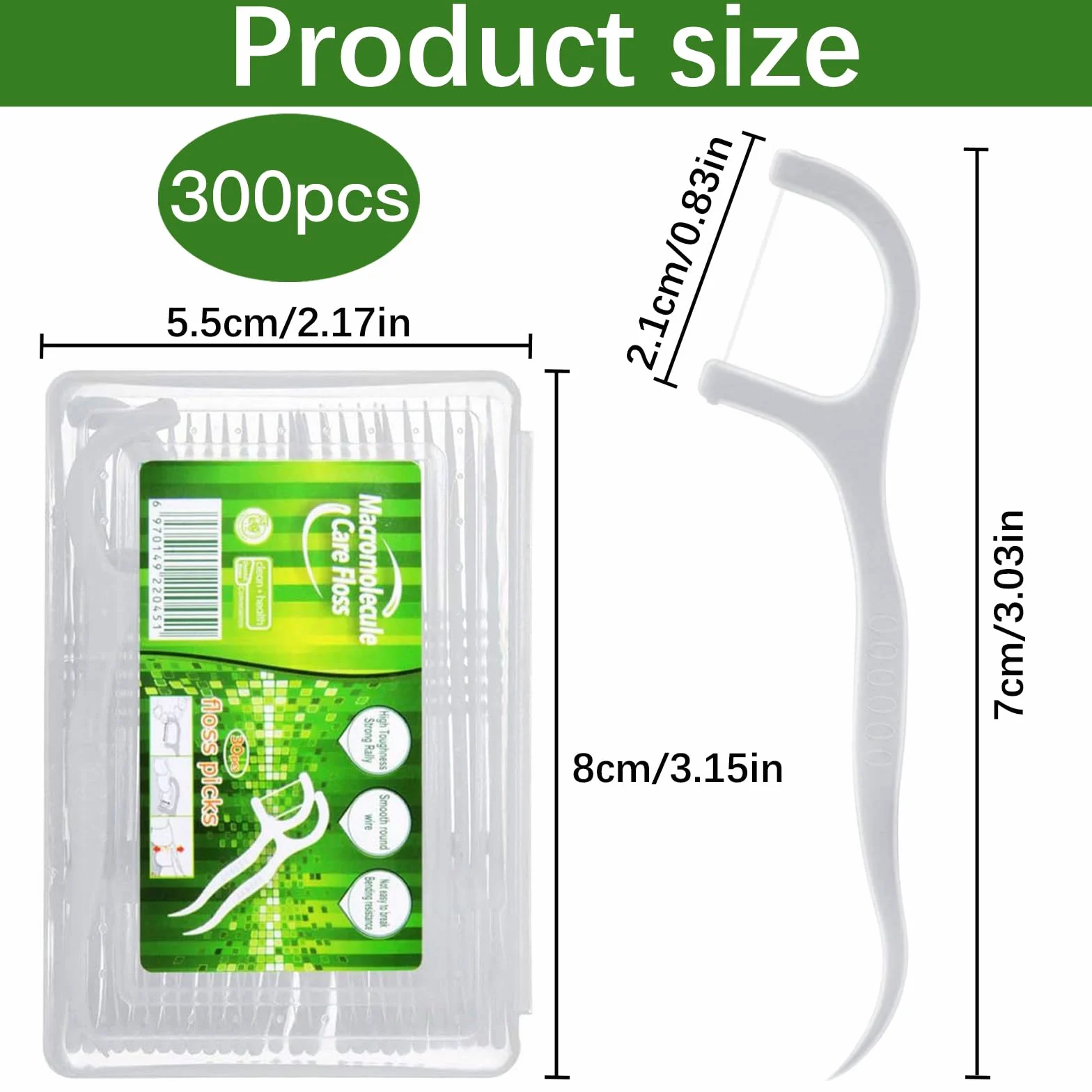 300 Pezzi Fili Interdentali,Filo Interdentale Forcella Portatile Cura Dentistica Dental Floss Flosser Forcella Denti Puliti Prevenire e Curare Varie Malattie Orali per Tutta Famiglia