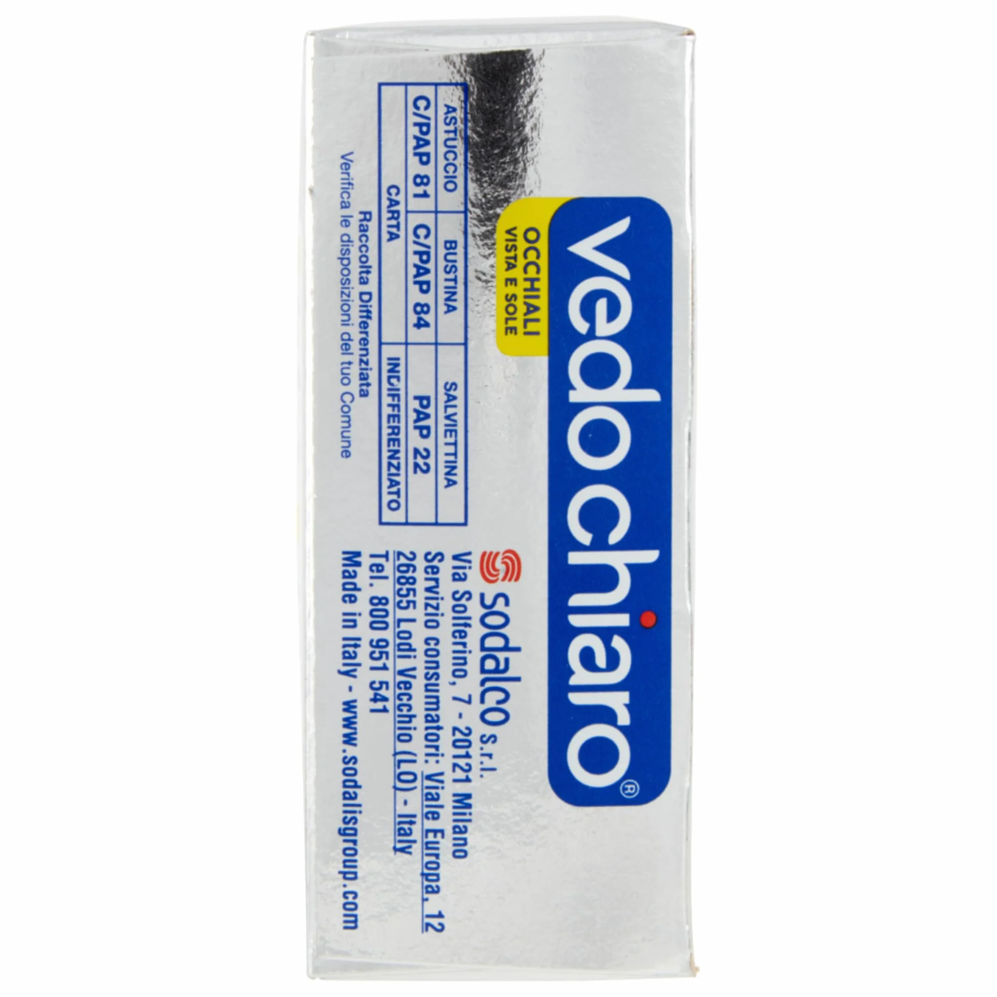 Vedo Chiaro 16 Salviettine Umidificate Monouso Studiate per la Pulizia delle Lenti degli Occhiali, da Vista e da Sole, degli Smartphone, dei Tablet e PC Portatili etc (2 CF da 16)