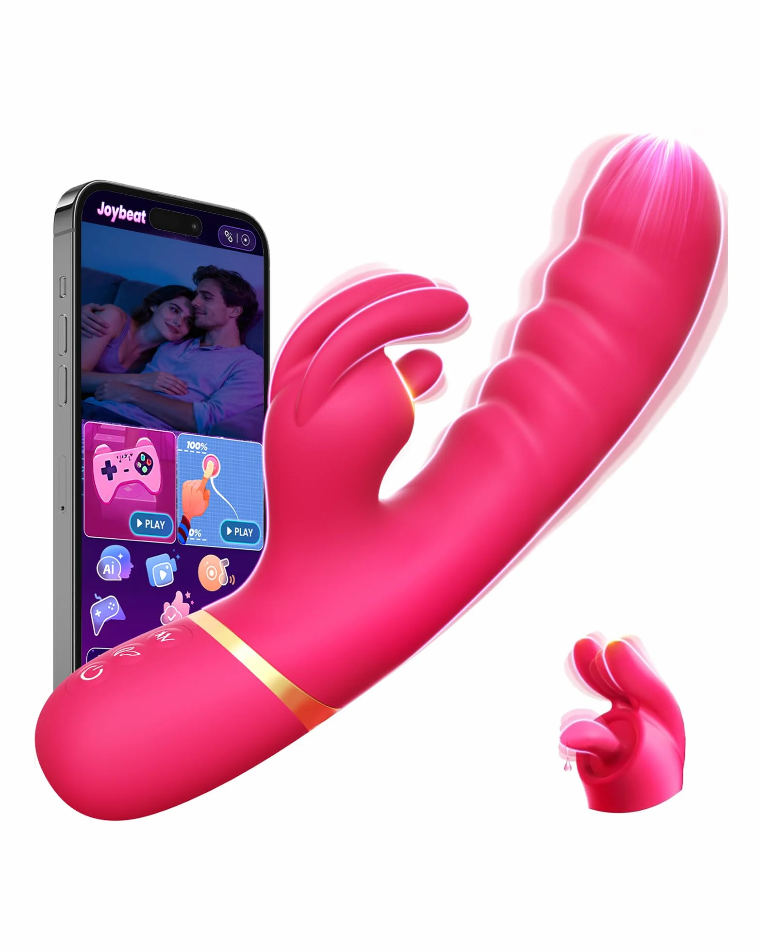 Vibratore Rabbit, Vibratoreper Donna Professionale con AI, Tripla Stimolatore per Clitoride con 12 Modalità Sexytoysys Donna Coppia Vibratoriper Donne Sex Toys Sessuali, 23cm Vibrator Sextoys
