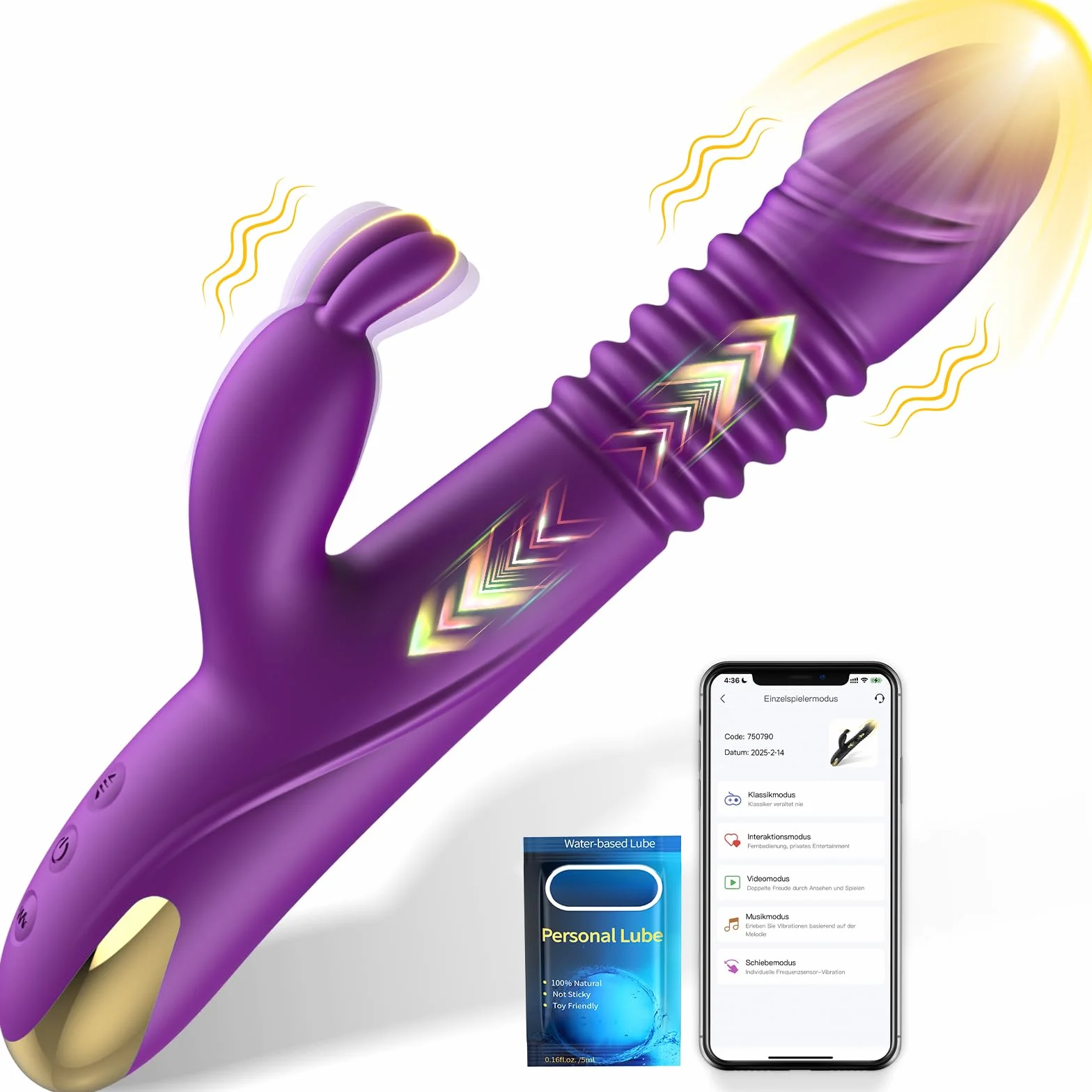 Giocattoli sessuali per donne Dildo Vibratore Funzione Spinta - Set di vibratori per coppie Giocattoli sessuali Punto G Rabbit Vibratori Vibrazione per donne con App