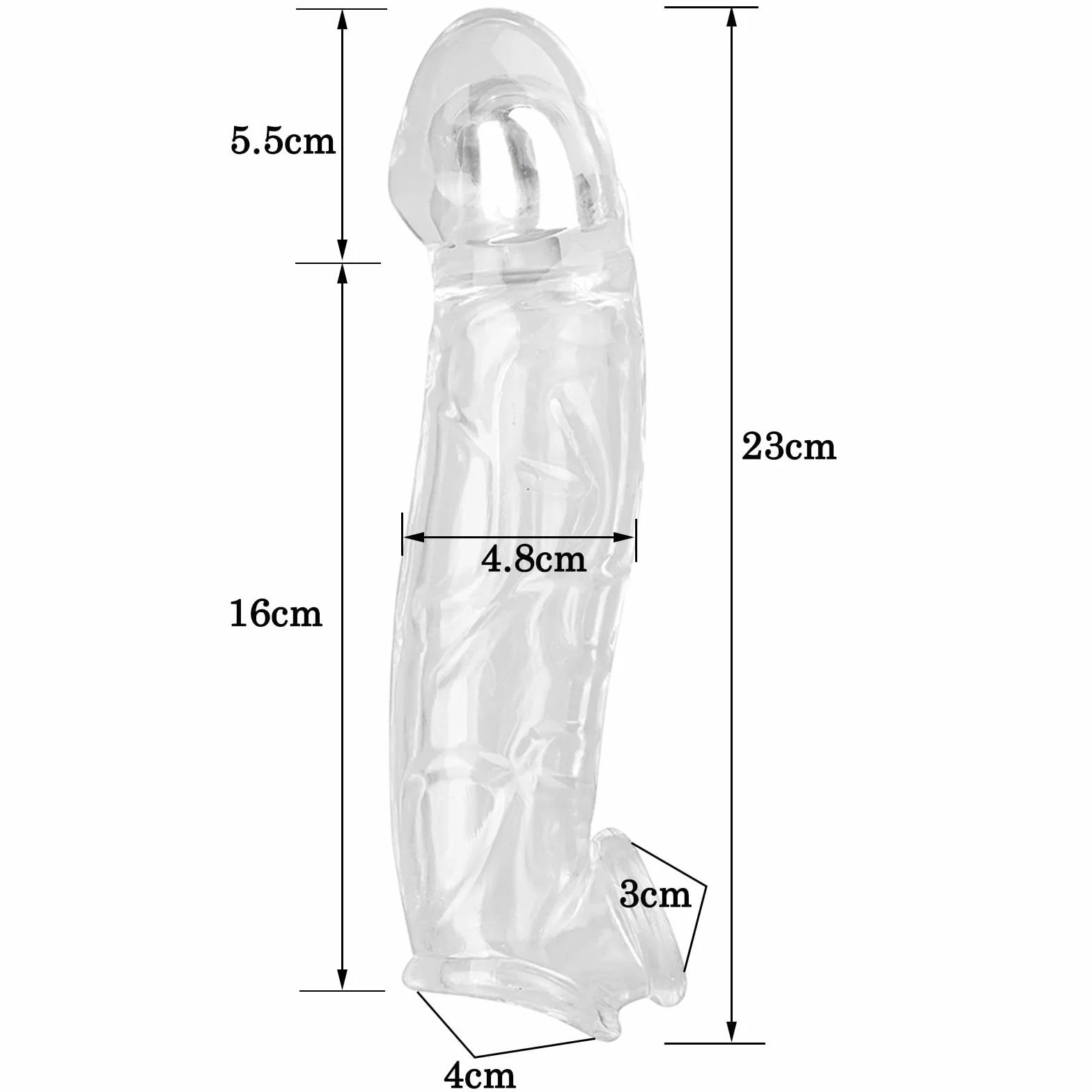 BDSMYOU Guaina Pene Sex Toys per Allungamento del Pene Maschile,Erezione Pene Forte e Duratura,Anello Antiscivolo per Testicoli,Sexytoysys Uomo,Toys Sessuali per Uomini (L)