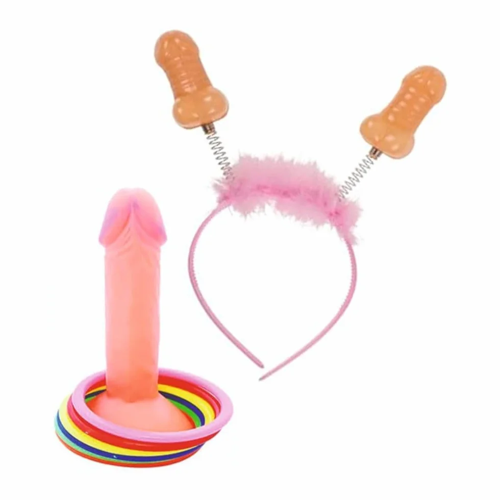 Cerchietto per capelli con antenne pisello + gioco pisello con anelli per festa di addio al nubilato hot party sexy gadget per adulti 18+