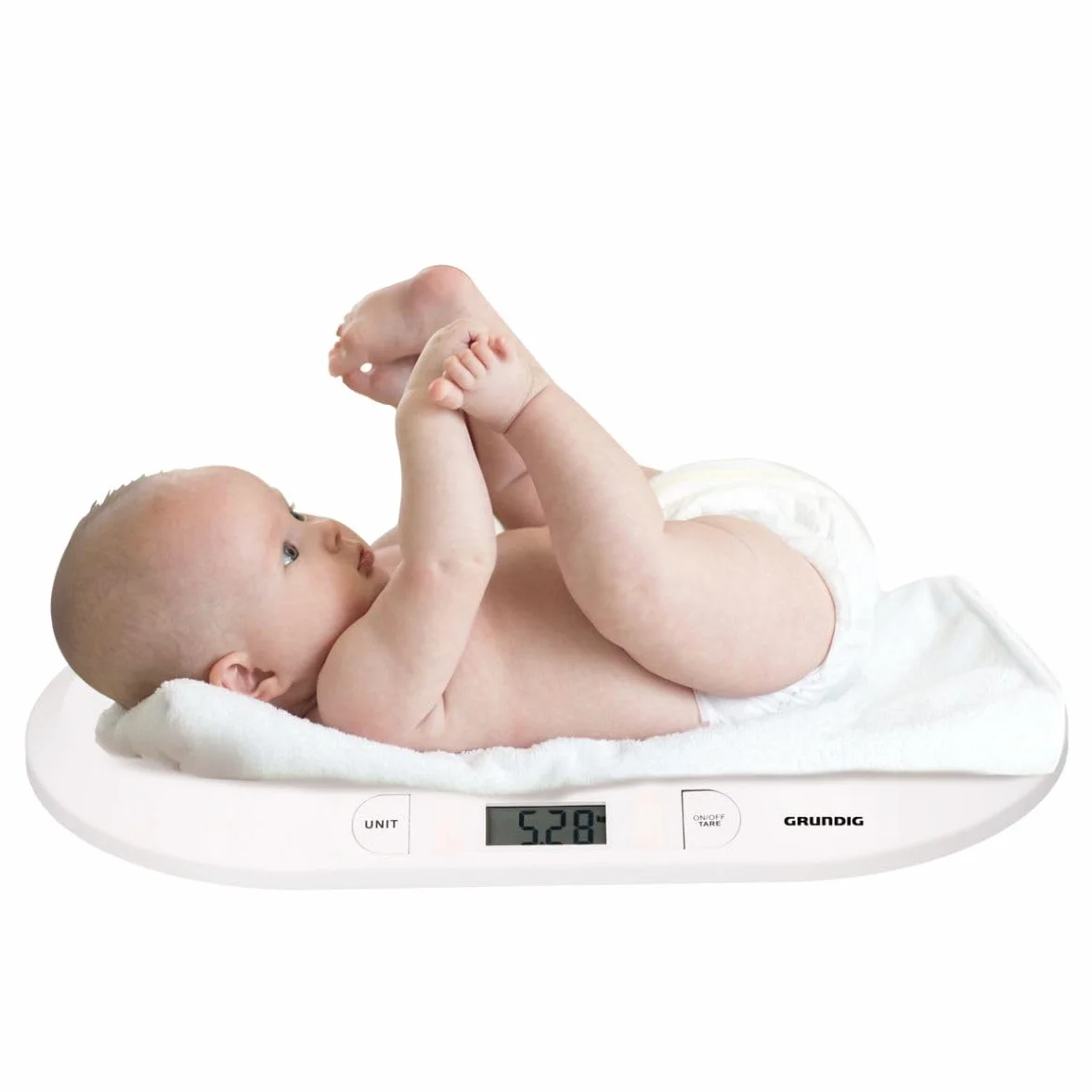 Grundig Bilancia Neonato Digitale Precisione 10 Grammi Max 20 Chili Funzione Tara Bianco