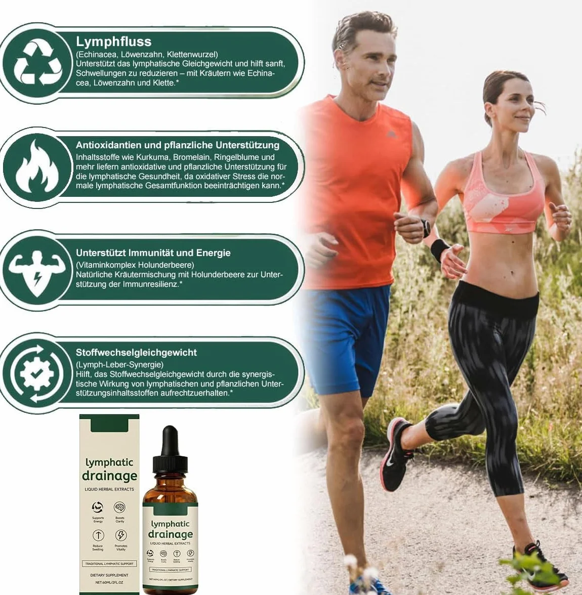 Linfia Drenaggio Linfatico Gocce, Formula Erboristica Naturale, 60ml