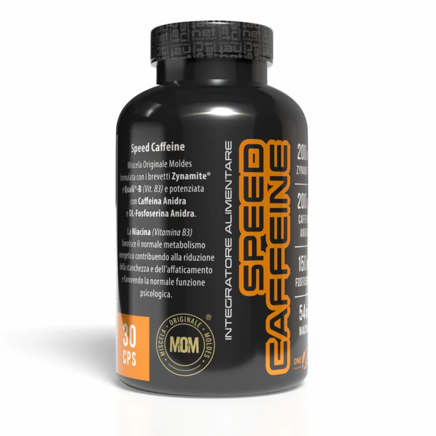 Net Integratori SPEED CAFFEINE 30 capsule Integratore Pre-Workout con Caffeina Anidra e Zynamite® per Energia e Focus Mentale