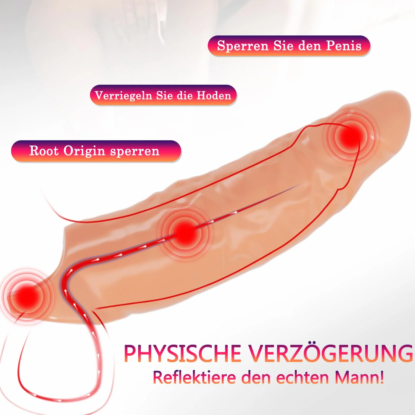 Manicotto per pene XXL 28 cm 5 cm Giocattoli sessuali per coppie Color carne