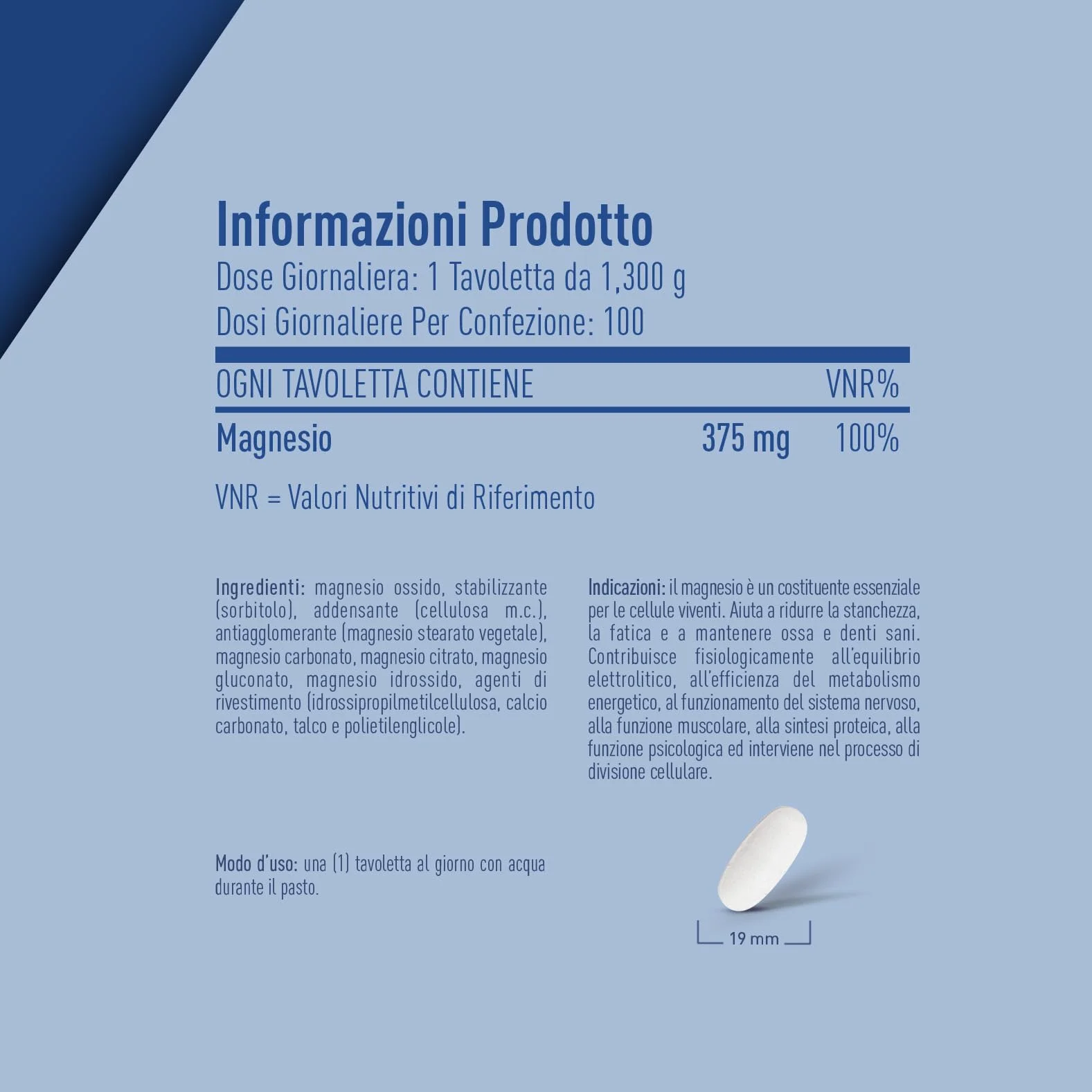 LongLife Magnesium 375® | 5 sali di magnesio | Alto dosaggio | Integratore magnesio antistress | 100 tavolette | Oltre 3 mesi di trattamento | Vegano e senza glutine