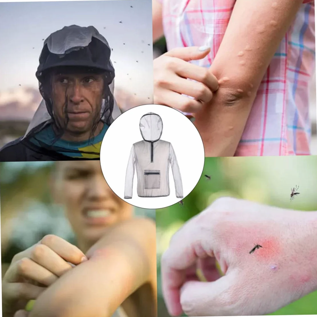 Tuta antizanzare con cappuccio Rete antizanzare Maglia estiva Protezione dagli insetti Abbigliamento Traspirante Leggera Protezione per la pesca Campeggio