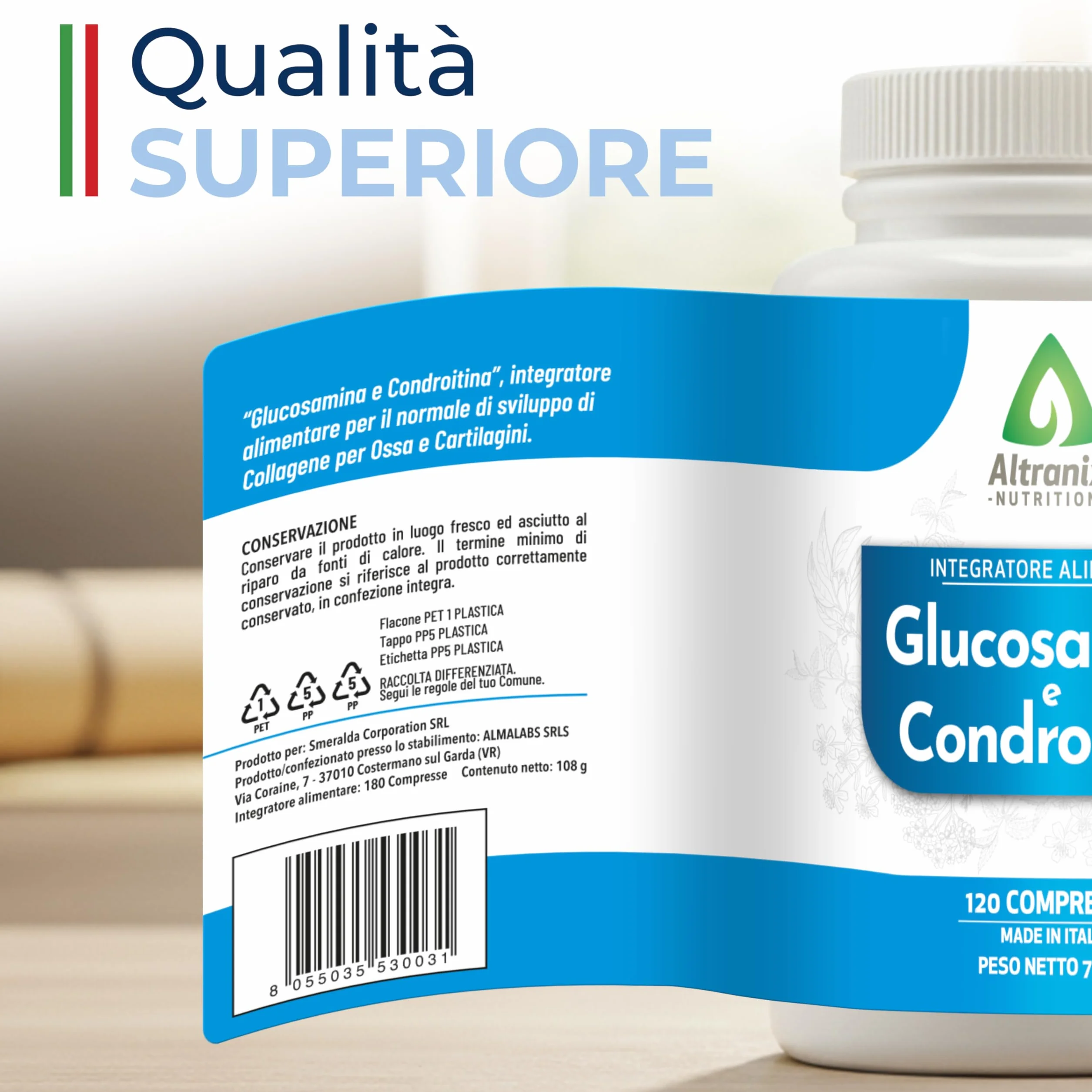Glucosamina Condroitina – 120 Compresse – Integratore Articolazioni e Cartilagini – Supporto Naturale per il Benessere Articolare