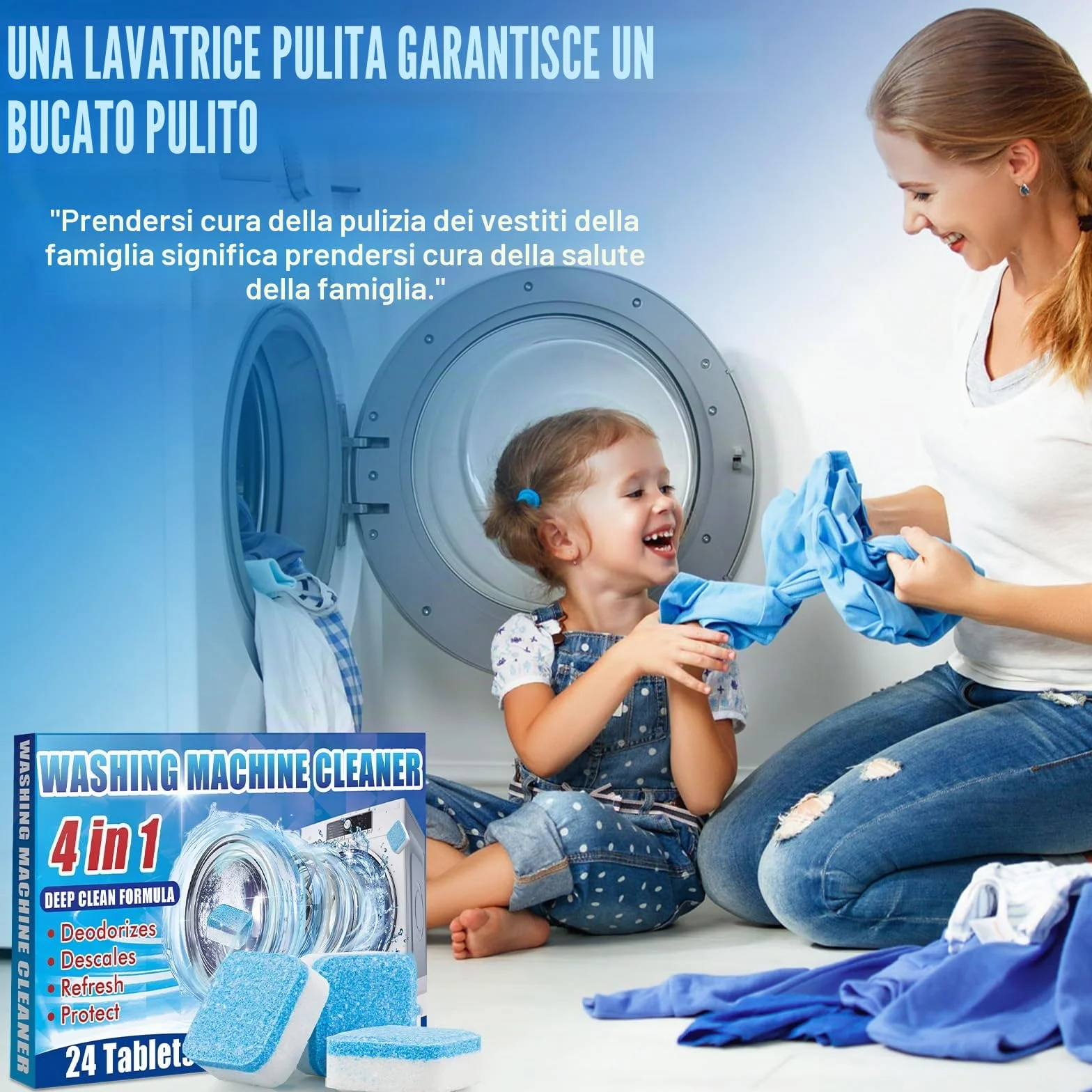 Detergente per Lavatrice Tabs Anti-limescale 24 Tablets
