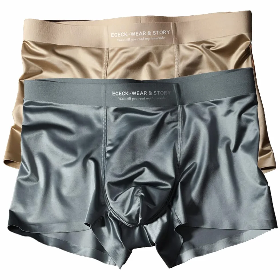 Boxer da uomo in seta di gelso – Biancheria intima ultra morbida confortevole Confezione da 2