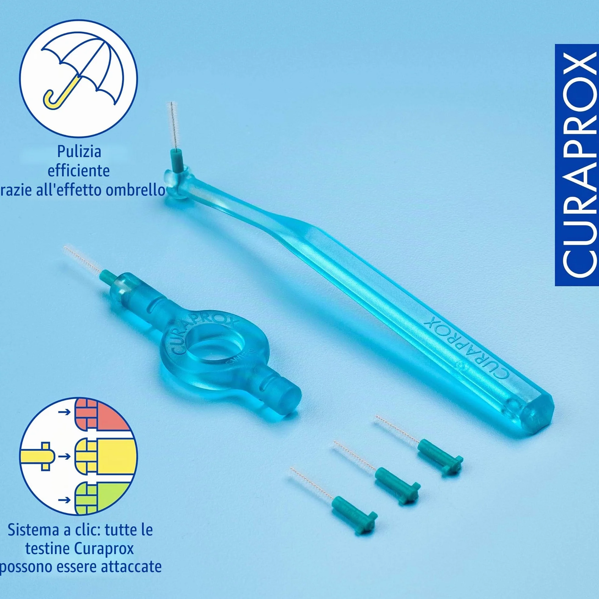 Curaprox CPS 06 Prime Interdental Brush Starter Set 5 spazzole 0.6 mm Turchese Swiss Made