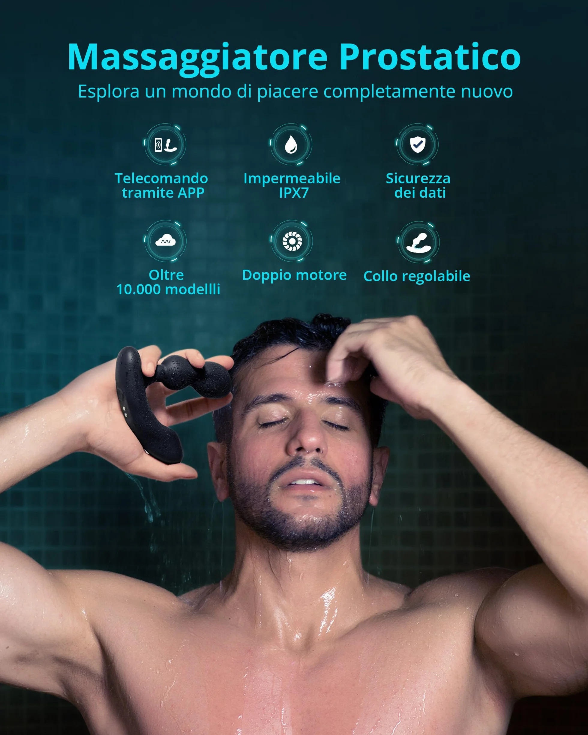 LOVENSE Edge 2 Massaggiatore Prostatico Vibrante Regolabile Bluetooth App Control, Vibratore Anale Telecomandato, Modalità di Vibrazione Personalizzate illimitate