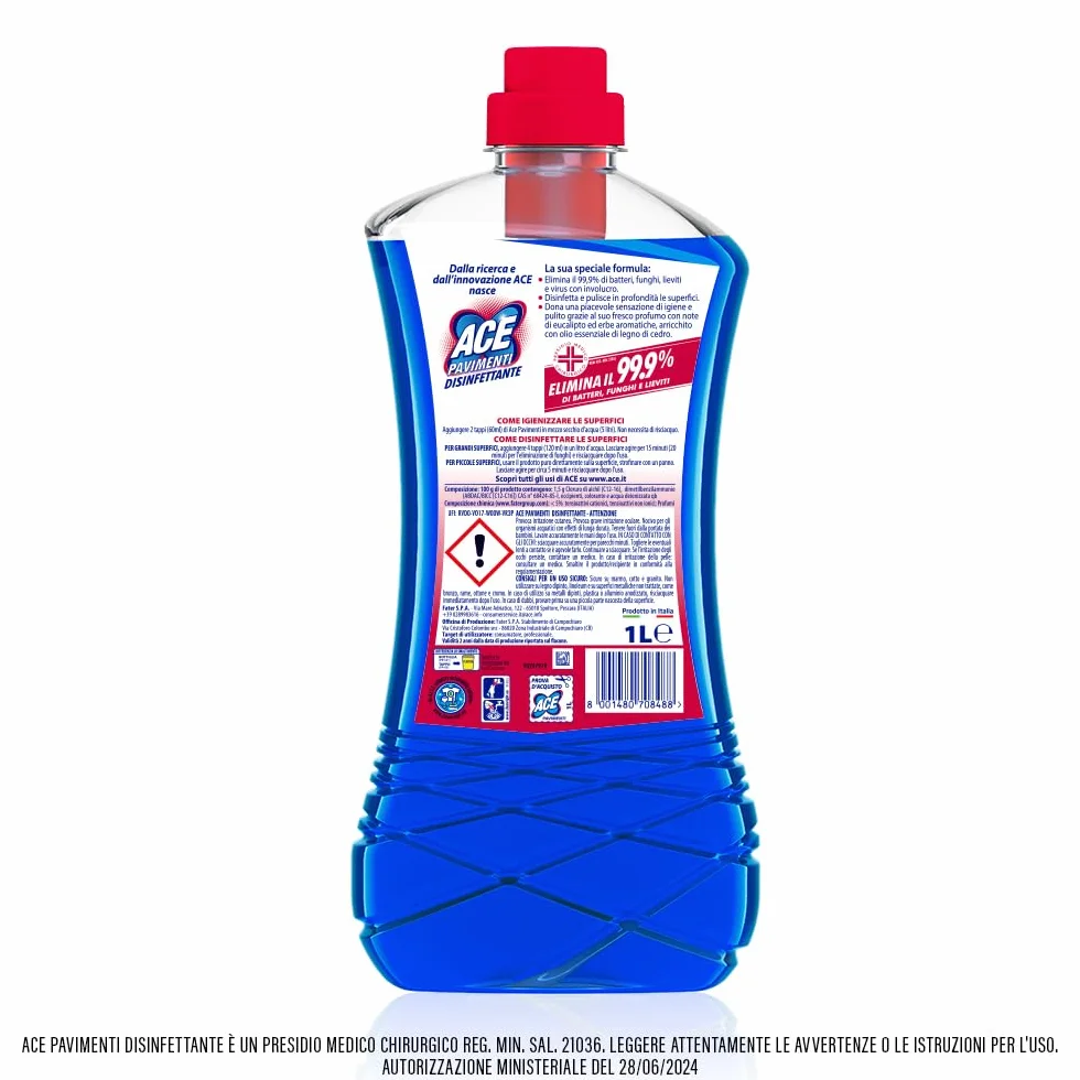 ACE Pavimenti Disinfettante 8 x 1 L