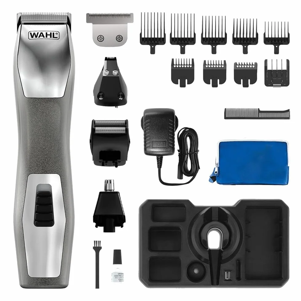 WAHL Chromium 11-in-1 Multigroomer, trimmer per il corpo, regolabarba da uomo, rifinitura della barba, rasatura del corpo, rifinitore sopracciglia completamente lavabile, kit cura maschile